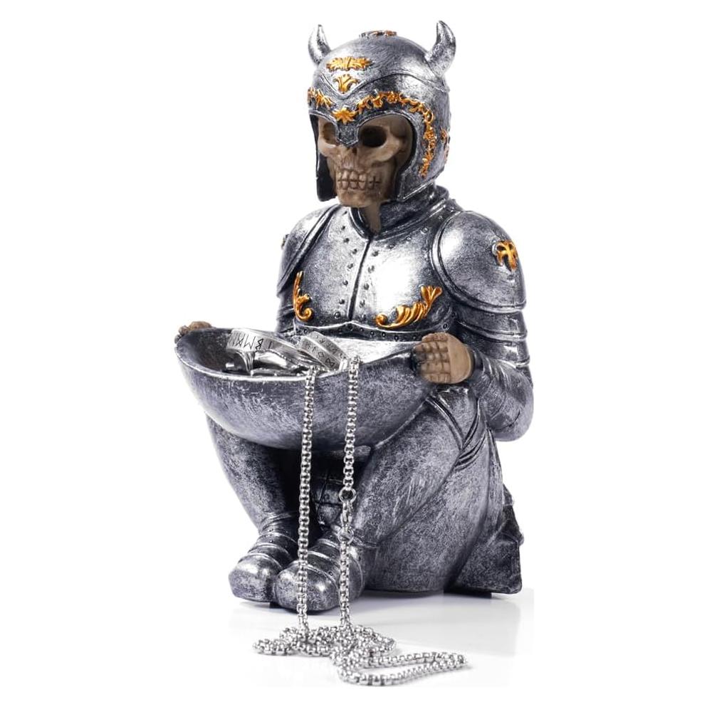 Bandeja para Anillos Calavera Vikinga Arola 18x10cm Resina