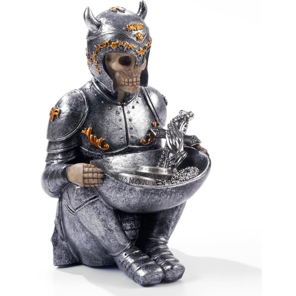 Bandeja para Anillos Calavera Vikinga Arola 18x10cm Resina