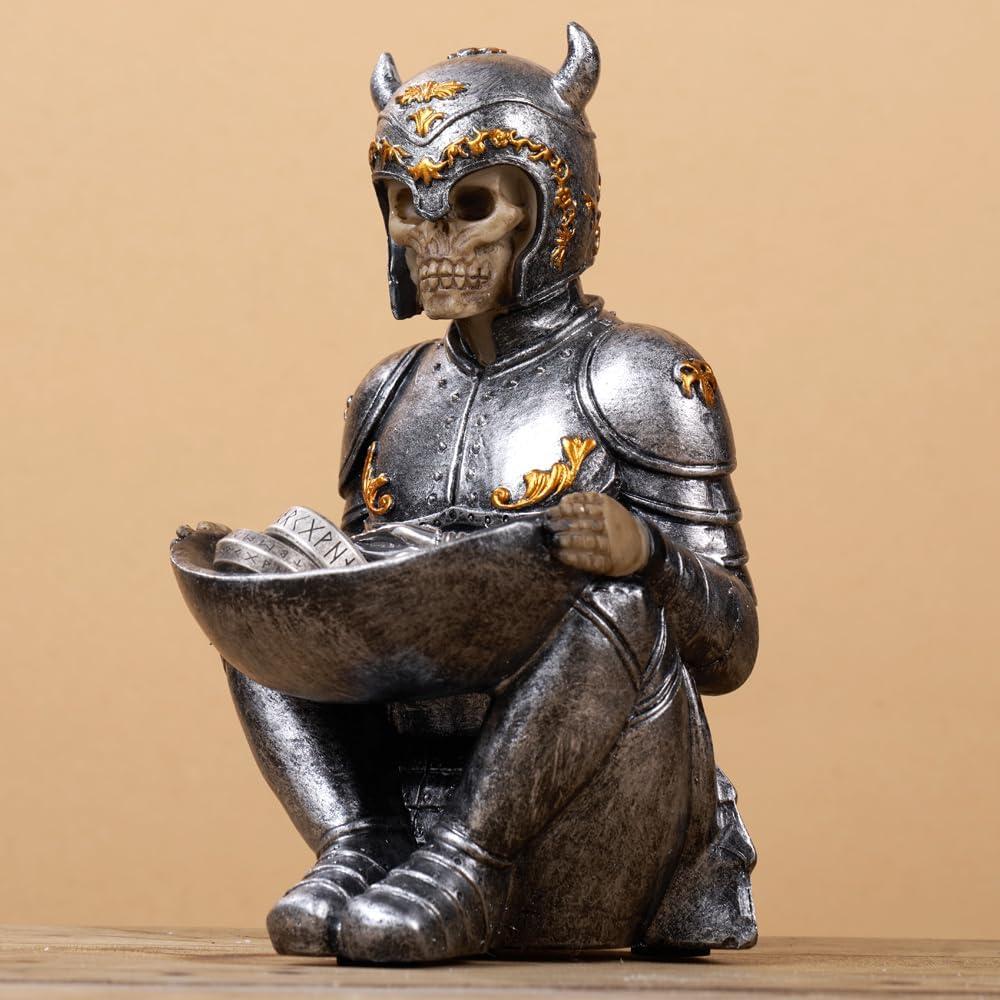 Bandeja para Anillos Calavera Vikinga Arola 18x10cm Resina