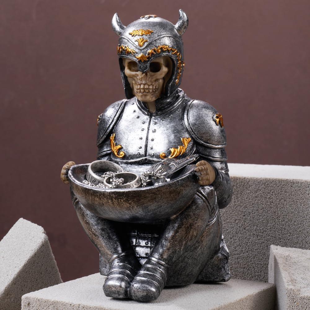 Bandeja para Anillos Calavera Vikinga Arola 18x10cm Resina