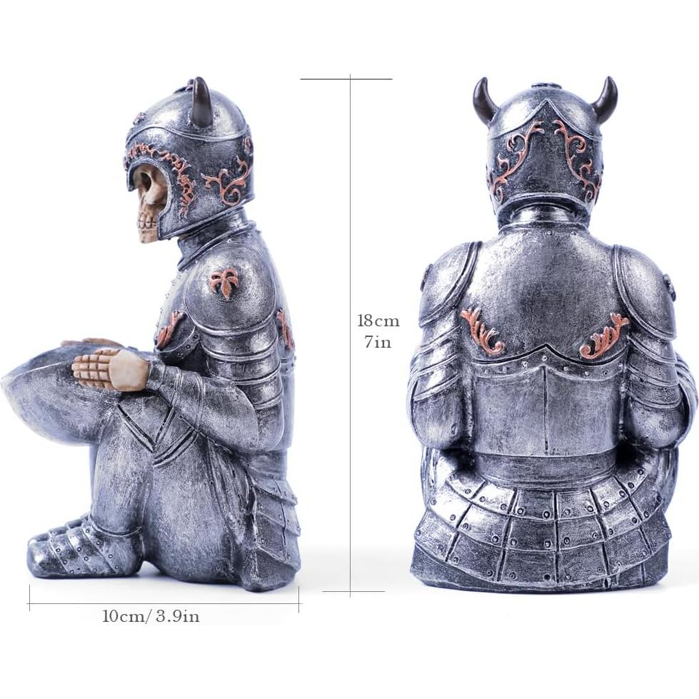 Bandeja para Anillos Calavera Vikinga Arola 18x10cm Resina