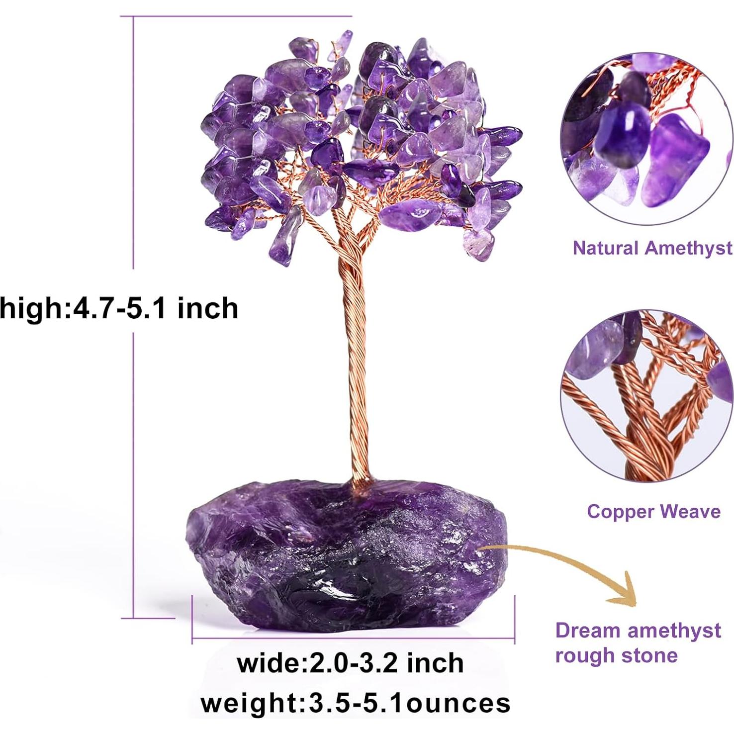Árbol de Vida de Cristal de Amatista Ytbeoxk 12 cm