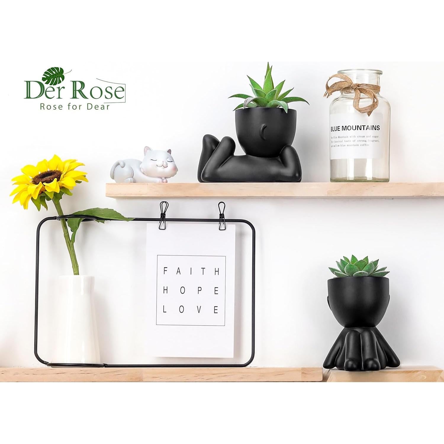 Set de 2 Plantas Suculentas Artificiales Der Rose 10.9 cm