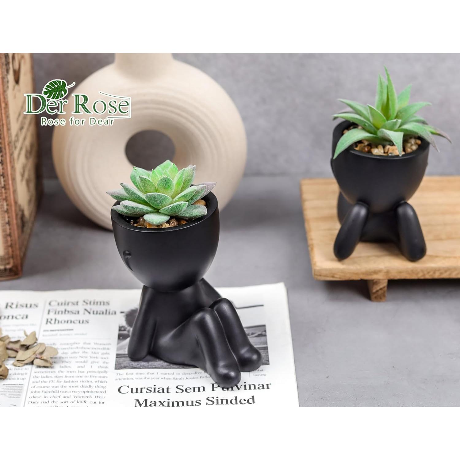 Set de 2 Plantas Suculentas Artificiales Der Rose 10.9 cm