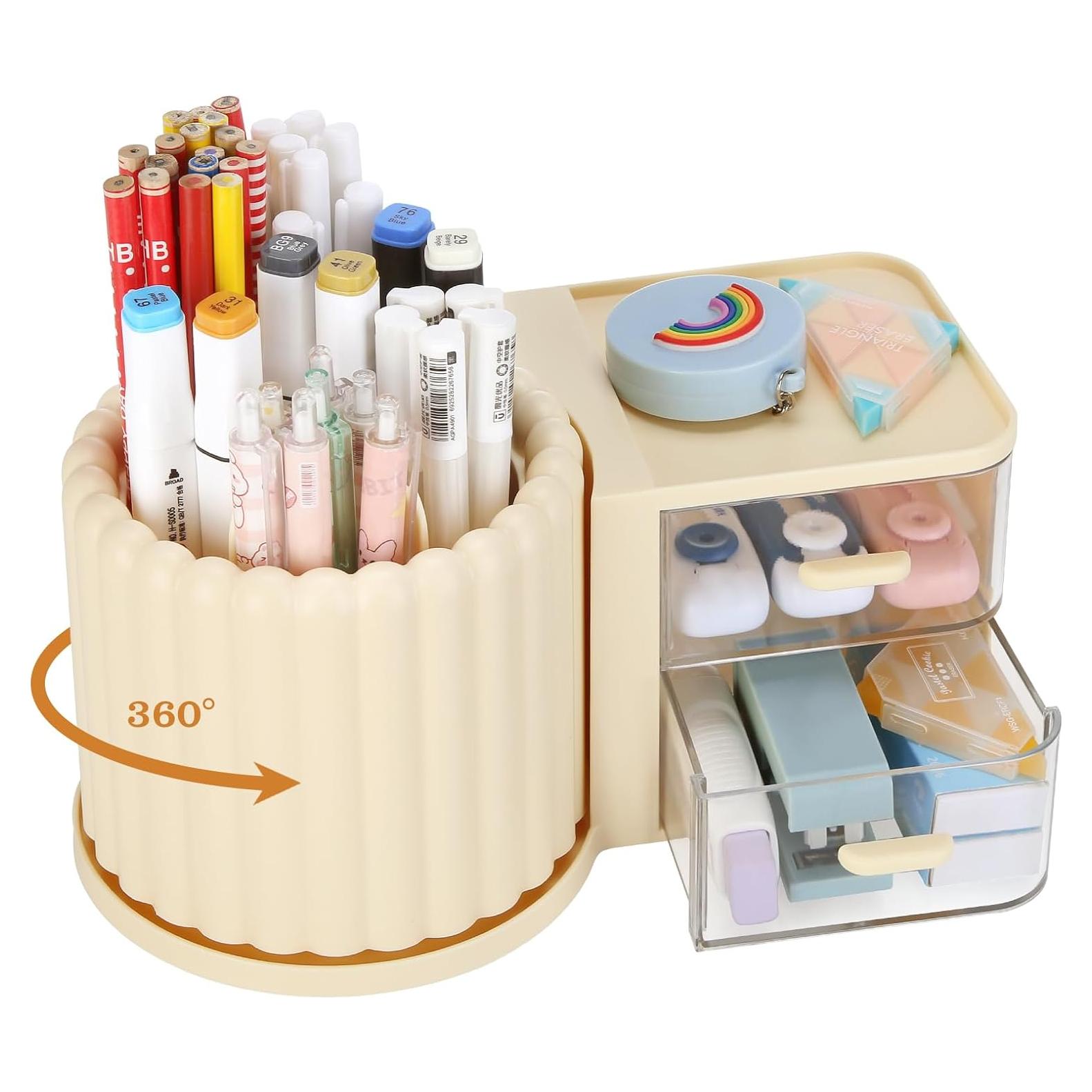 Organizador de Escritorio LETURE con 2 Cajones Crema