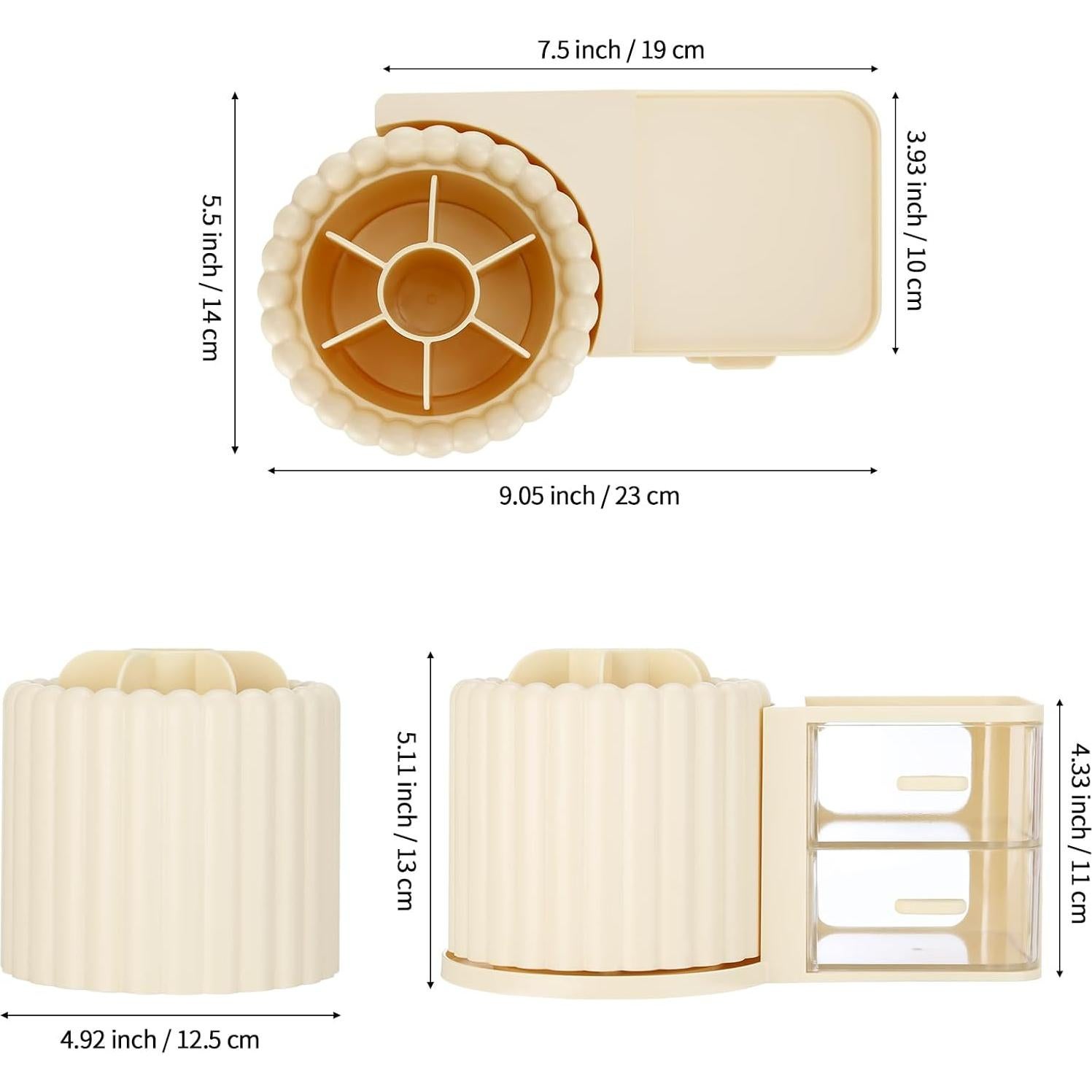 Organizador de Escritorio LETURE con 2 Cajones Crema