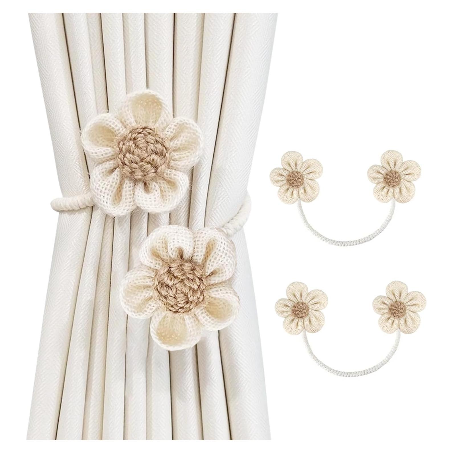 Sujetadores de Cortina SRG Cuerda Crema 2 Piezas DIY