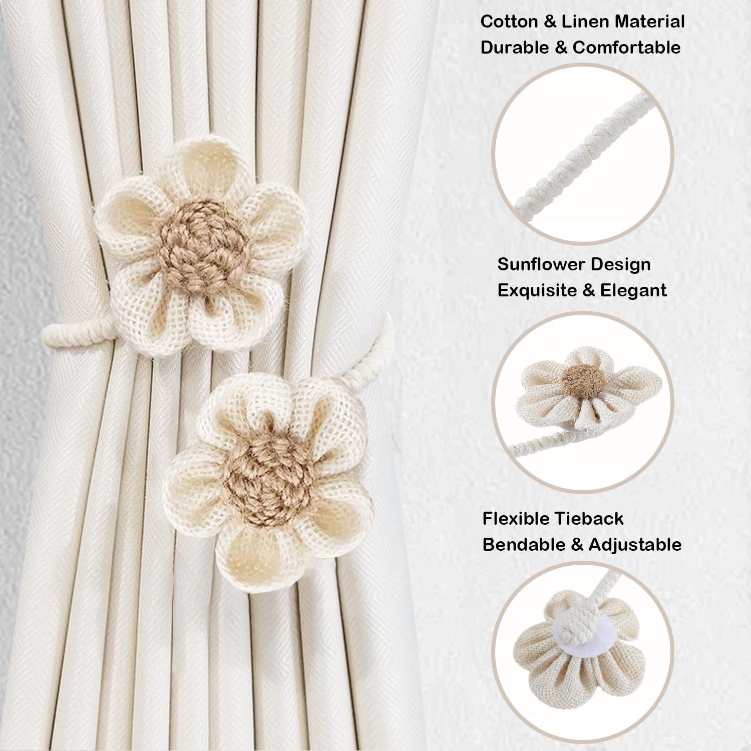 Sujetadores de Cortina SRG Cuerda Crema 2 Piezas DIY