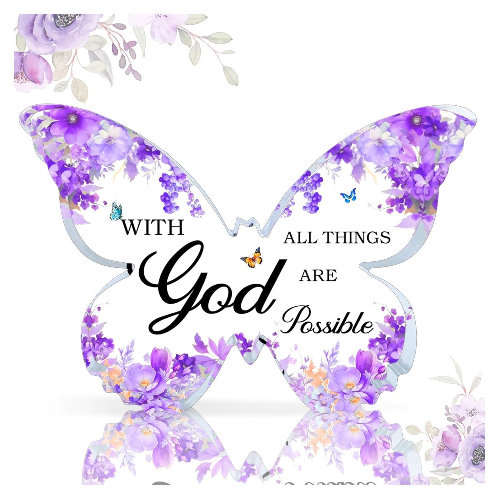 Decoración de Escritorio Morada TAGDANK Mariposa Inspiracional