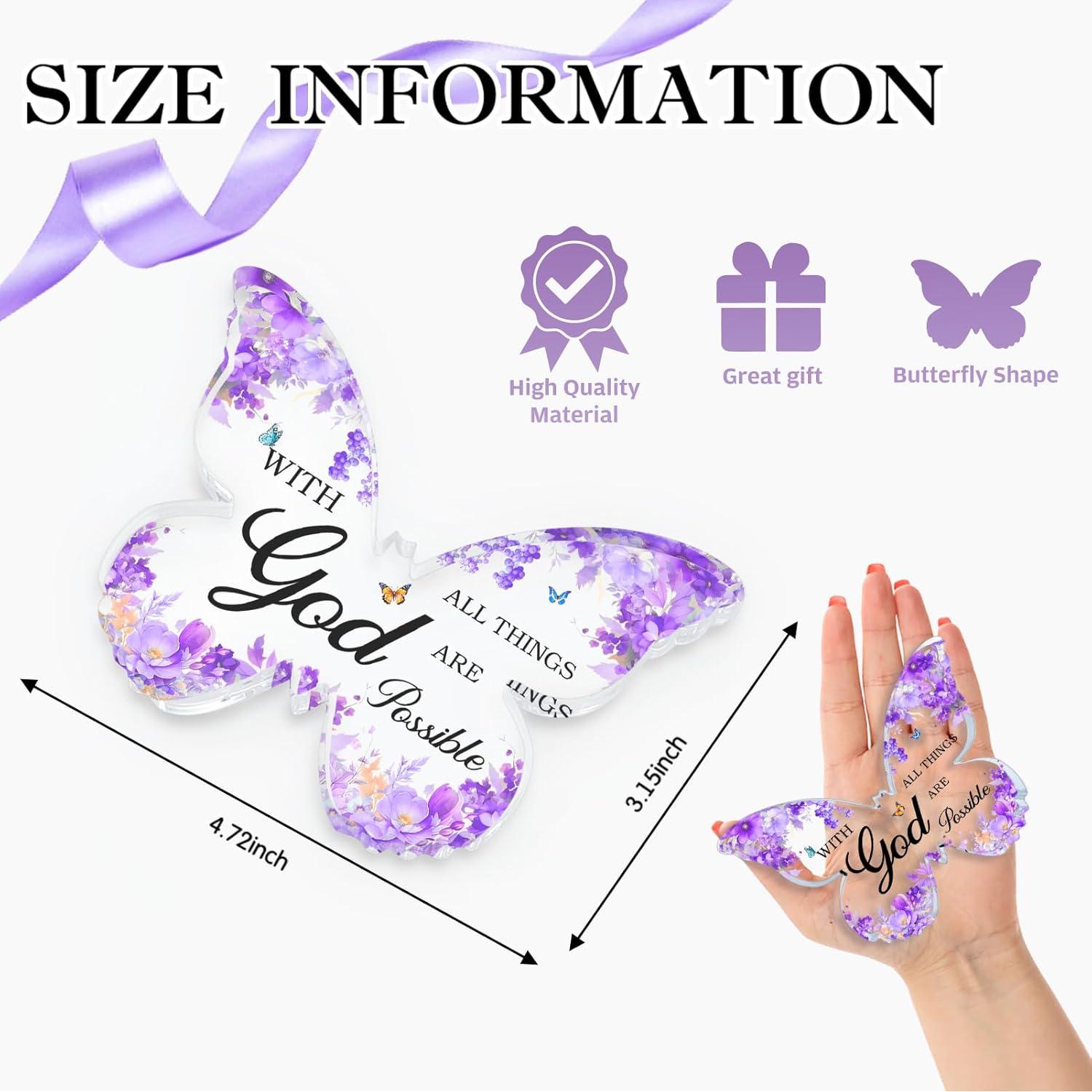 Decoración de Escritorio Morada TAGDANK Mariposa Inspiracional