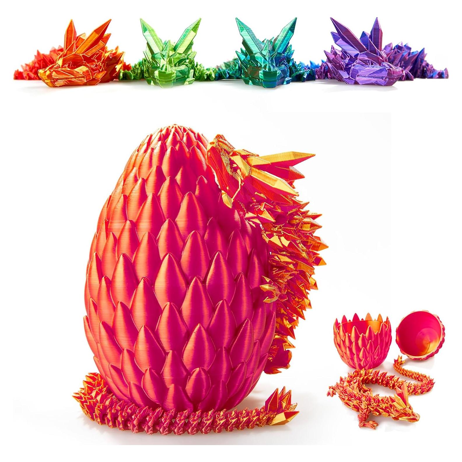 Huevo de Dragón 3D ELEFOCUS 12.7 cm Rojo Decorativo