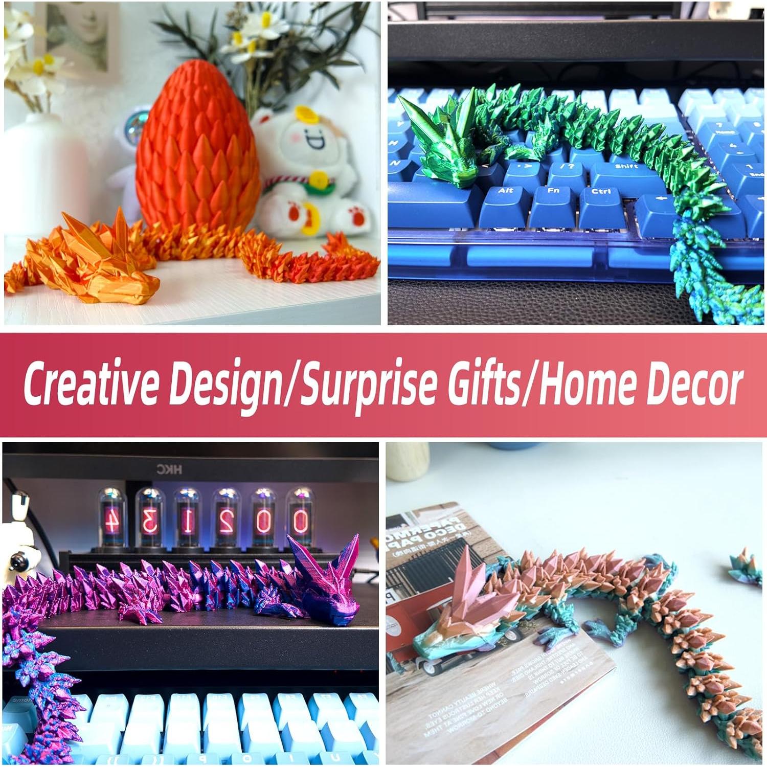 Huevo de Dragón 3D ELEFOCUS 12.7 cm Rojo Decorativo