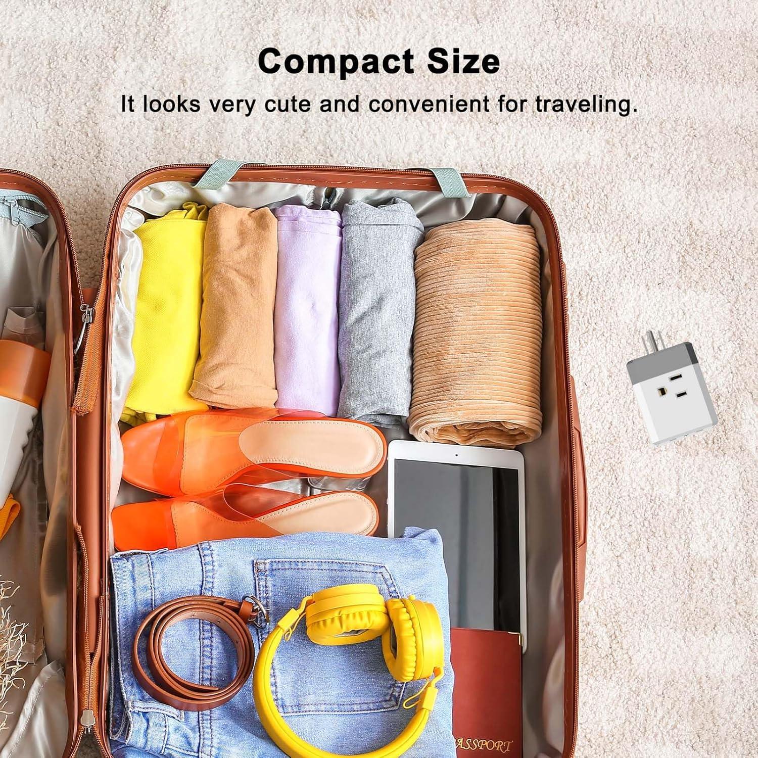 Divisor de Salida 3 Lados POWSAV con 3 Puertos USB Blanco