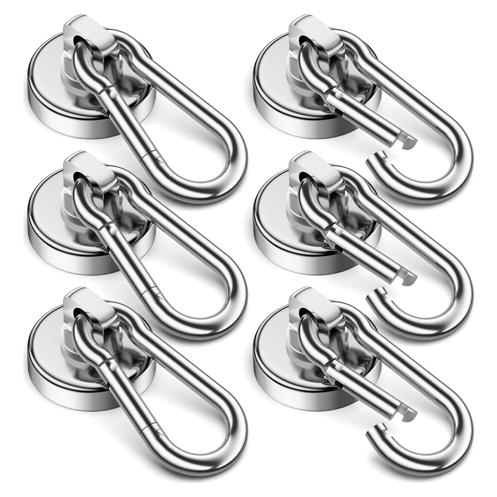 Ganchos Magnéticos VNDUEEY 70Lbs, Paquete de 6 Neodimio