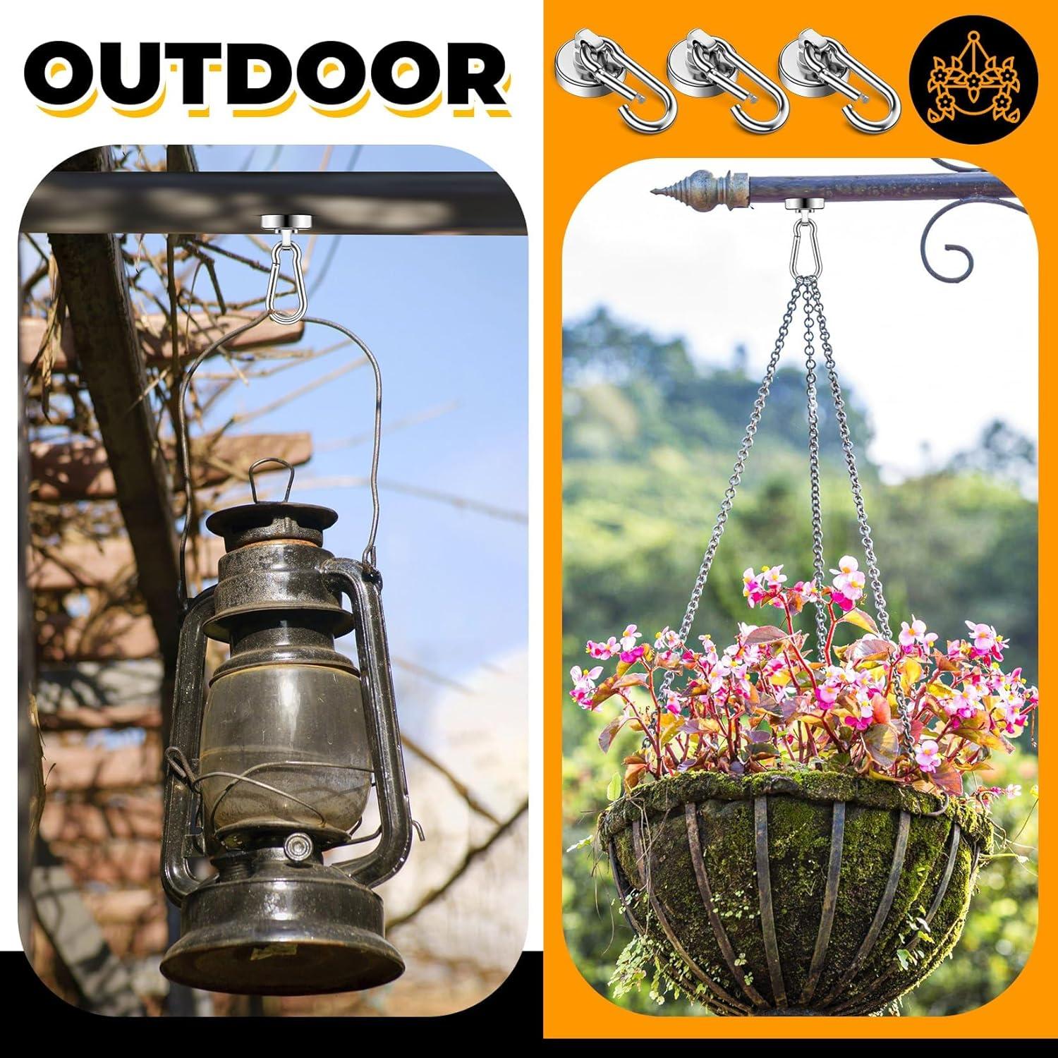 Ganchos Magnéticos VNDUEEY 70Lbs, Paquete de 6 Neodimio