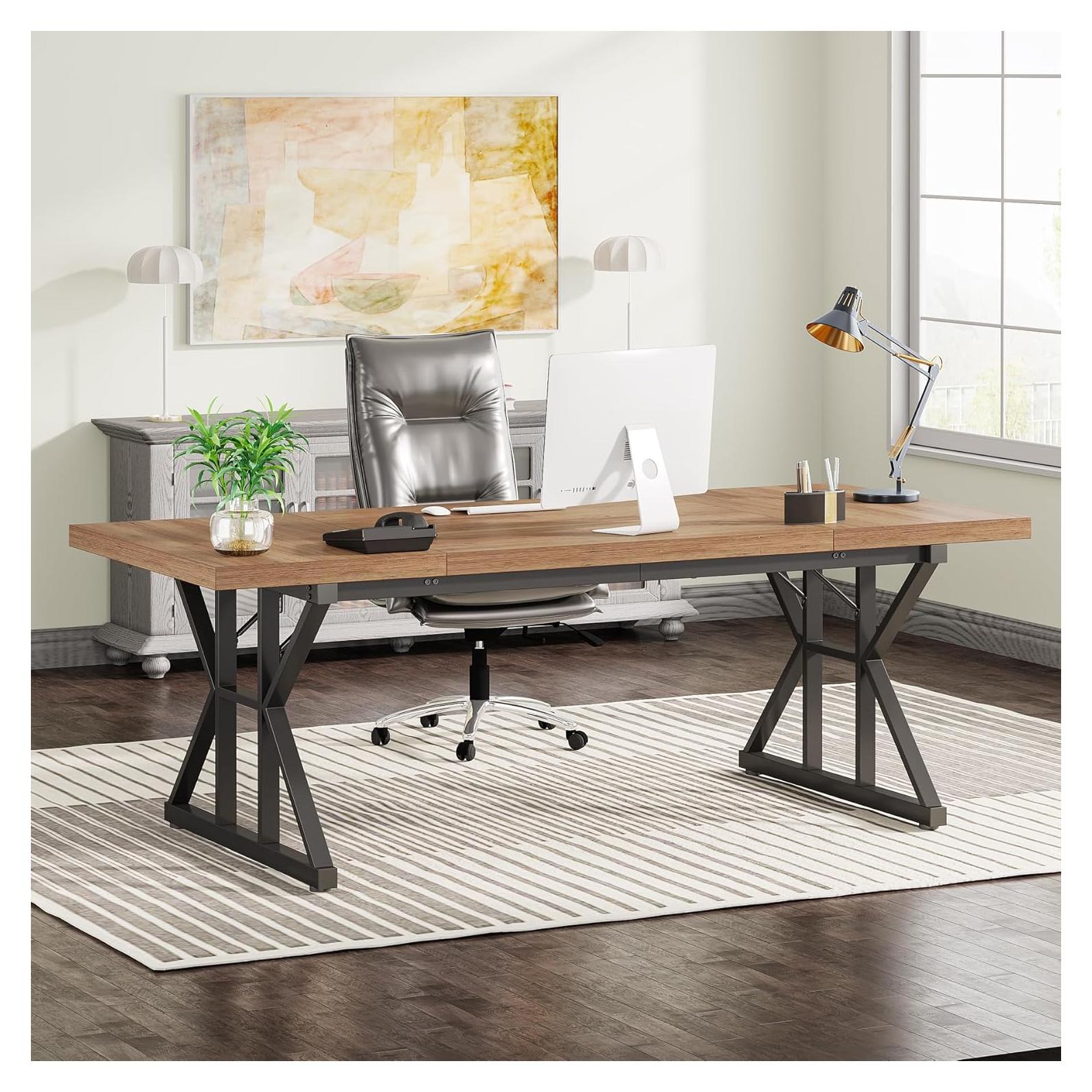 Escritorio Ejecutivo Tribesigns 180 cm Madera Clara Estilo Moderno