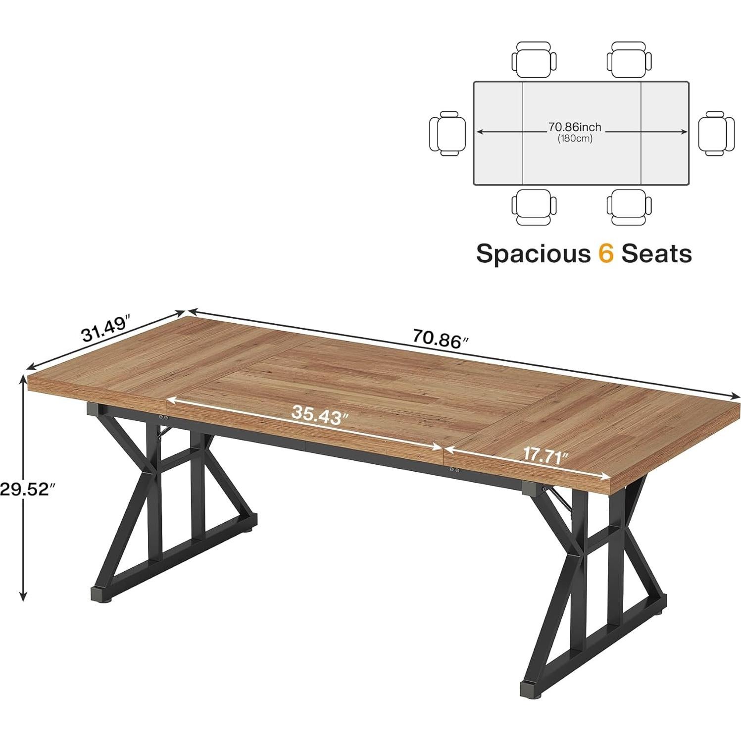 Escritorio Ejecutivo Tribesigns 180 cm Madera Clara Estilo Moderno