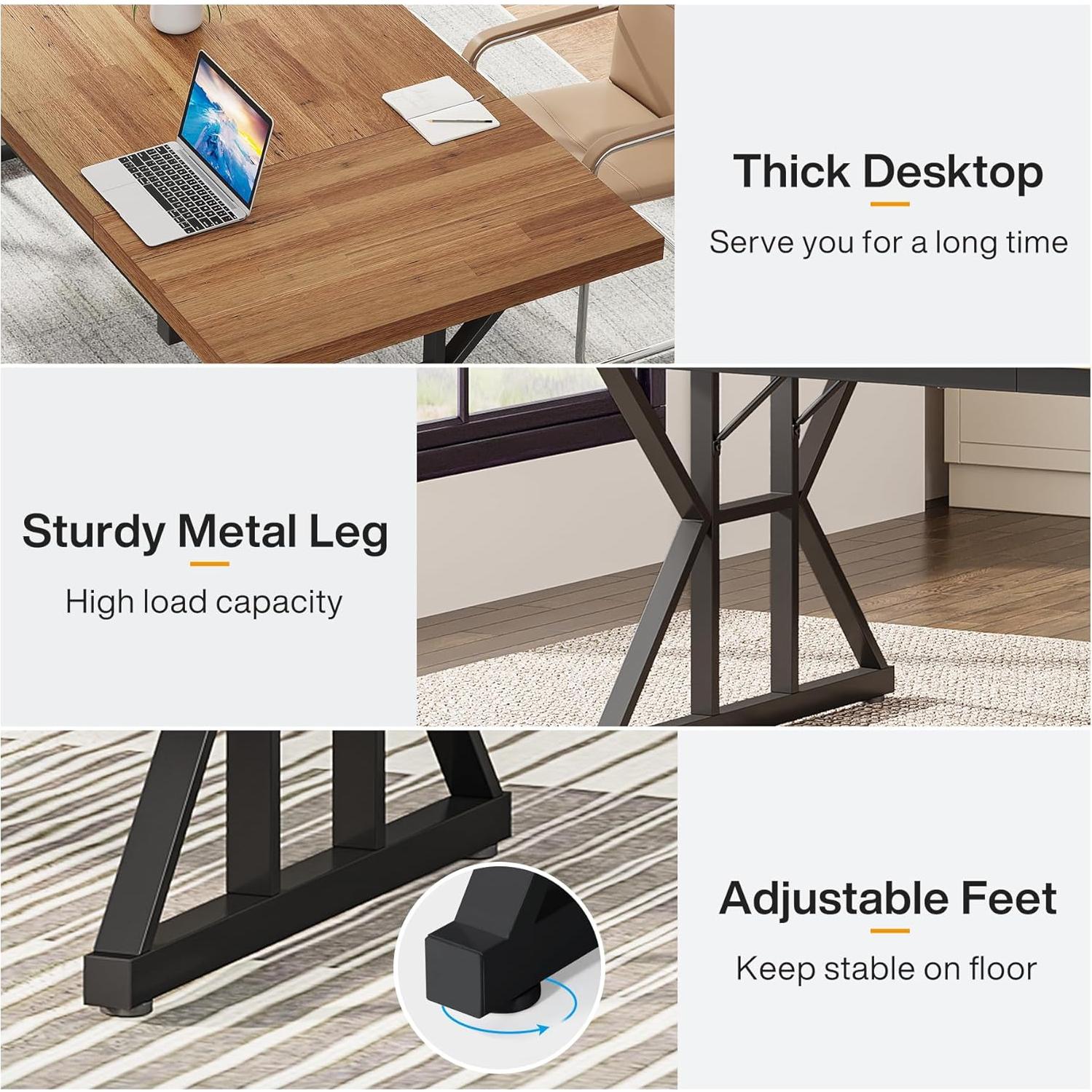 Escritorio Ejecutivo Tribesigns 180 cm Madera Clara Estilo Moderno