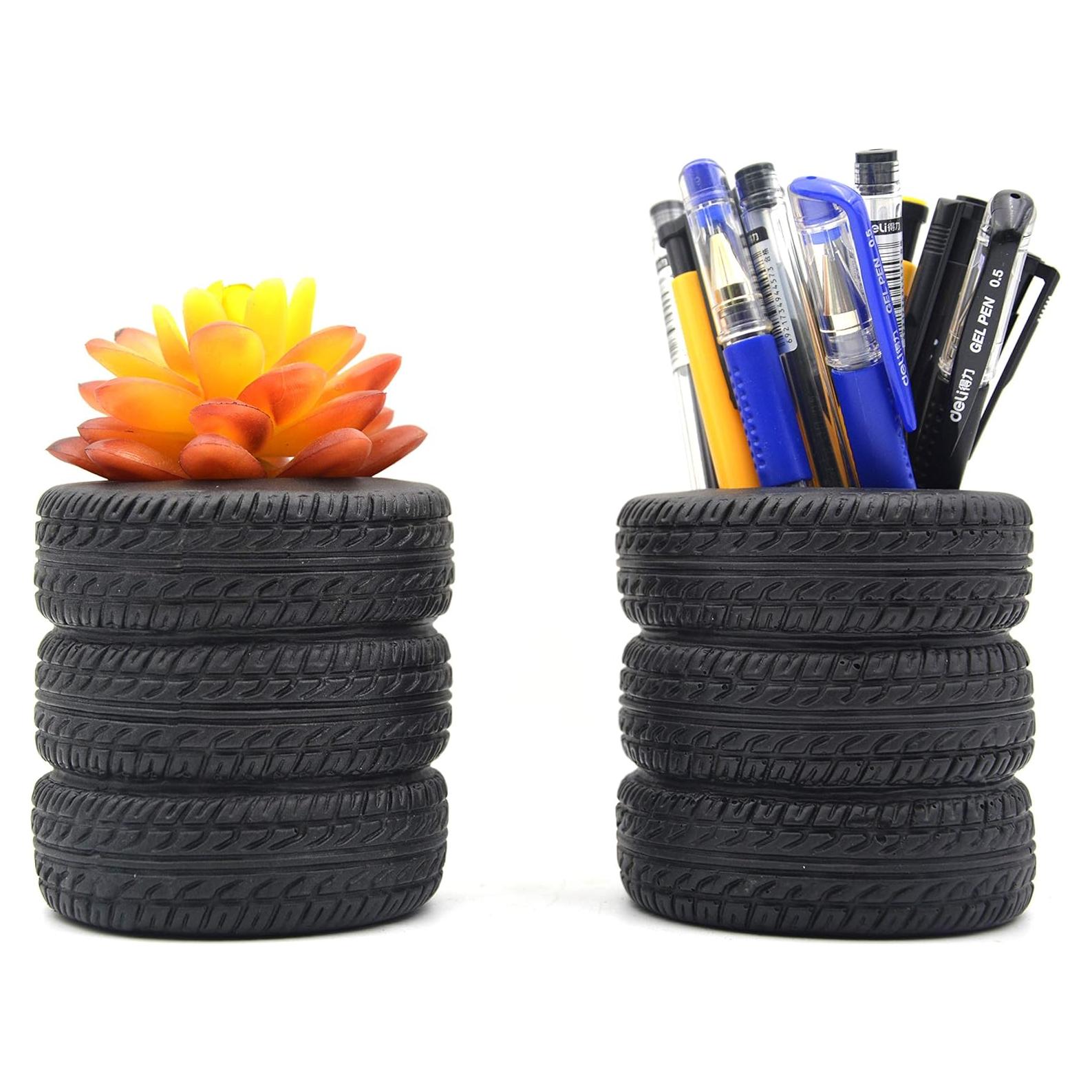 Soporte de Lápices Neumático Maceta Suculentas MONMOB 2 Pzas