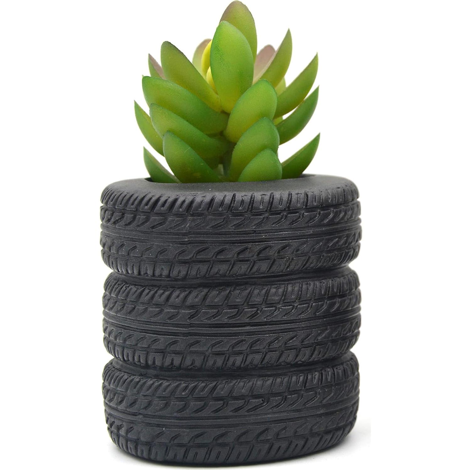 Soporte de Lápices Neumático Maceta Suculentas MONMOB 2 Pzas