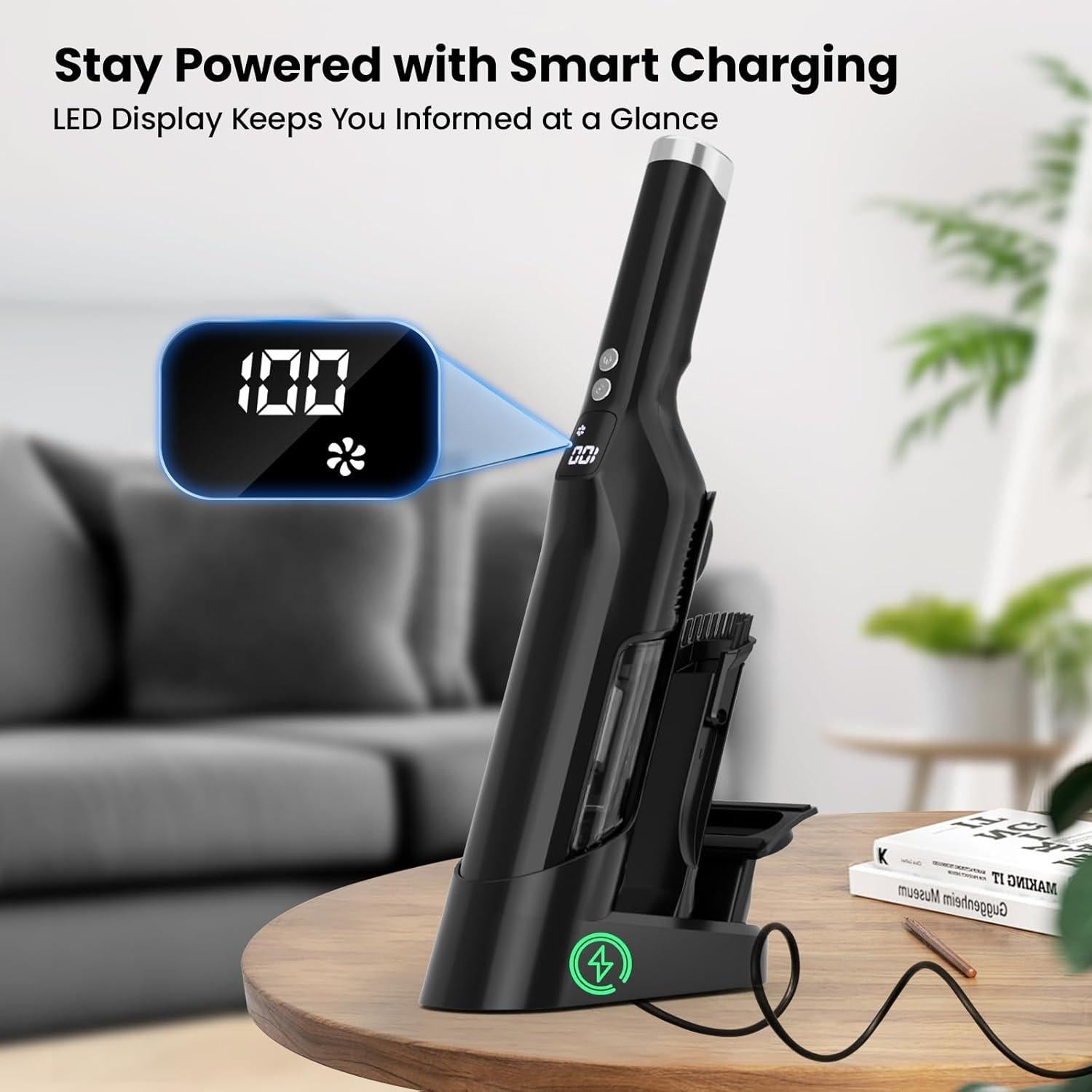 Aspiradora de Mano Inalámbrica Sweepcent 24KPa 0.68kg Negra