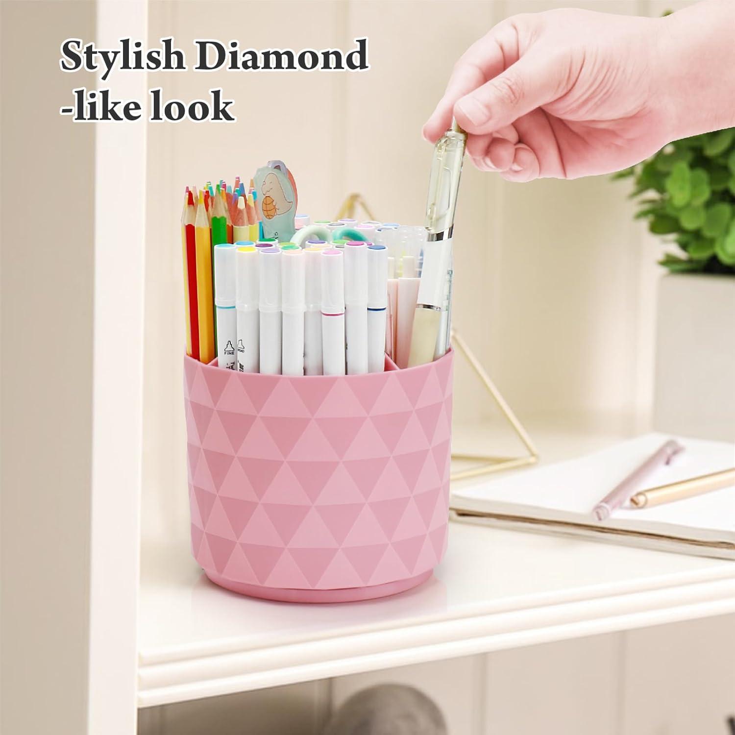 Organizador de Escritorio Giratorio Hollinycol Verde 5 Compartimentos