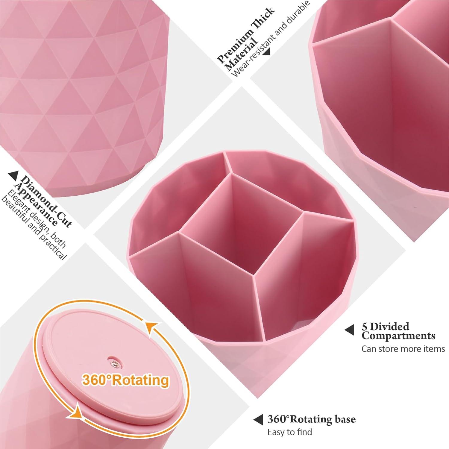 Organizador de Escritorio Giratorio Hollinycol Verde 5 Compartimentos