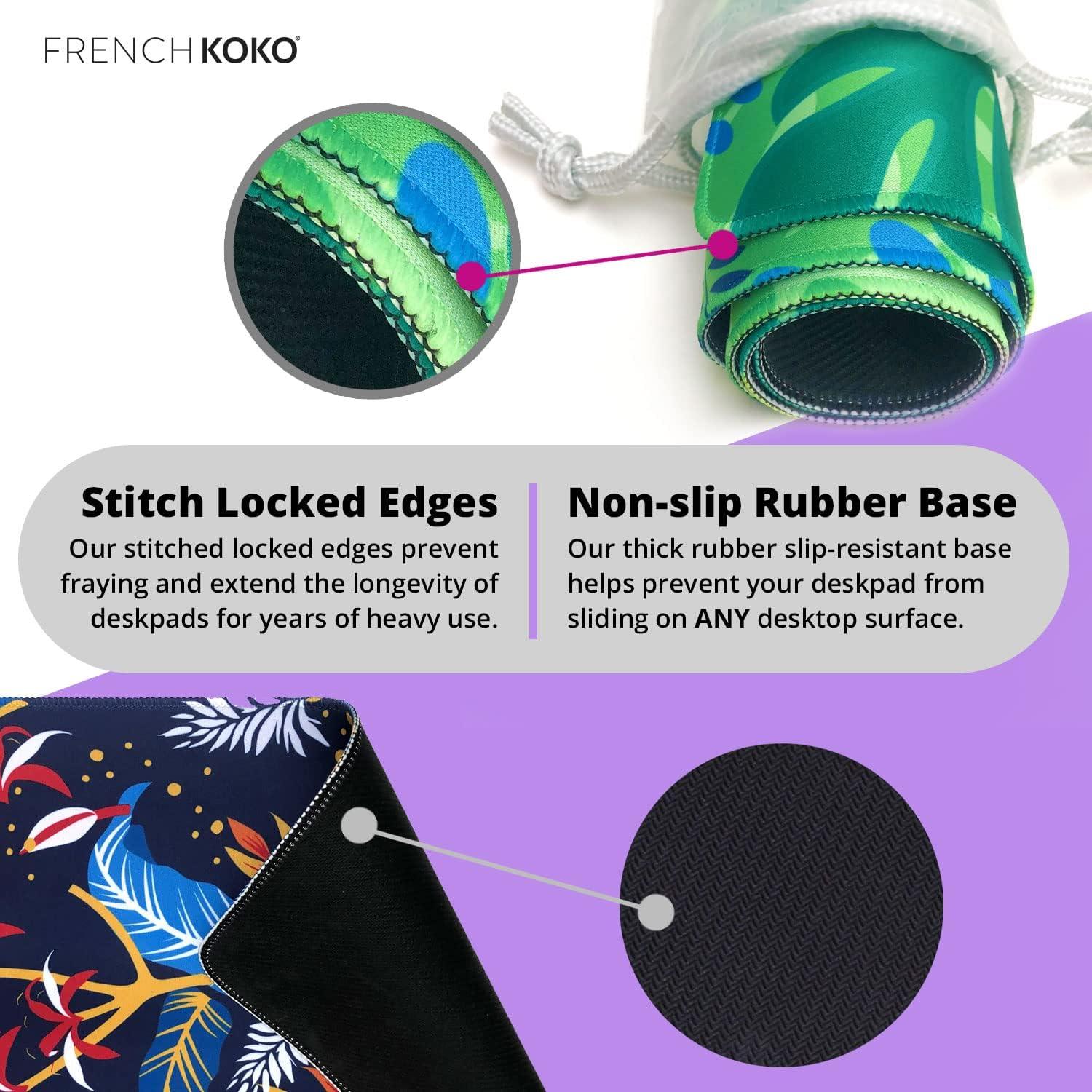 Alfombrilla de escritorio French KOKO Floral Blanco 91x42cm