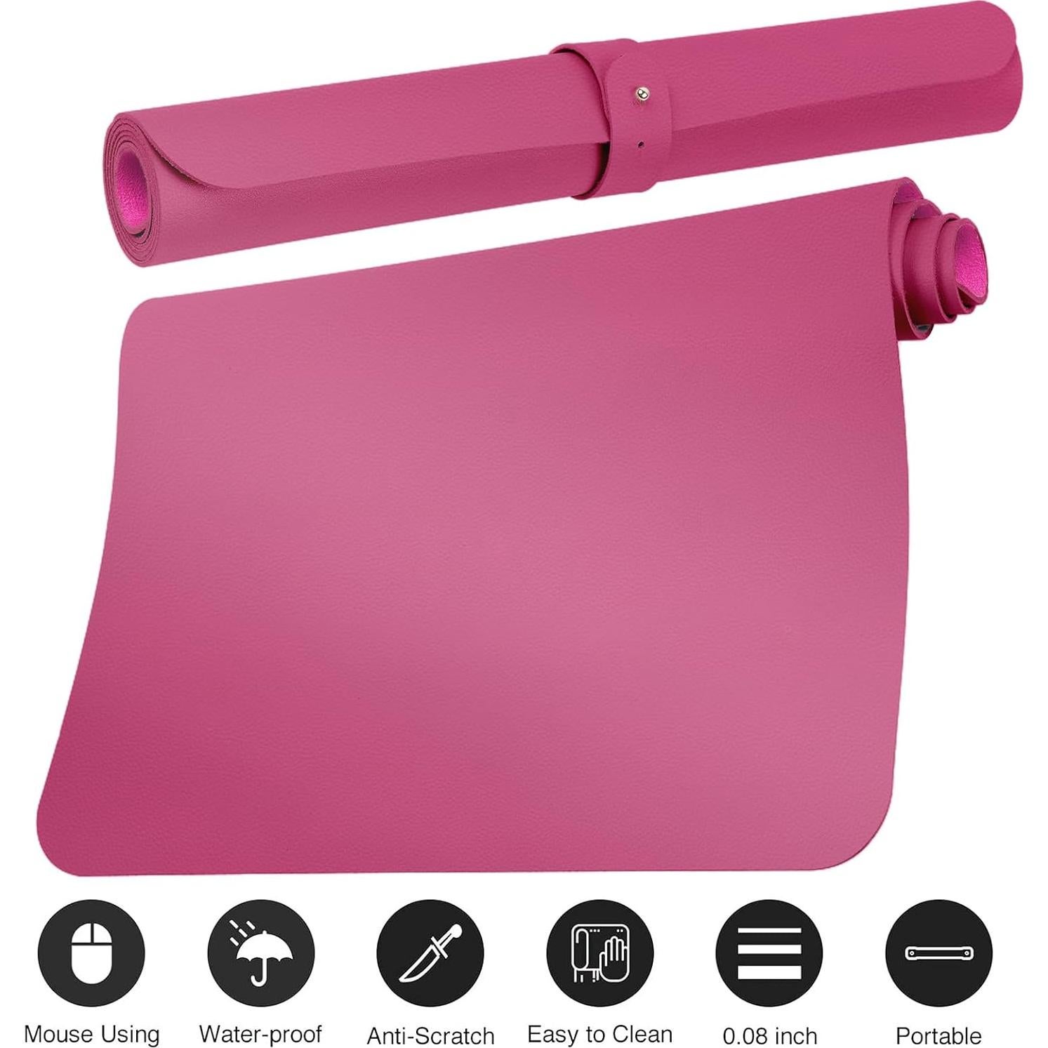 Alfombrilla de Escritorio Boutilon 89x43cm Antideslizante Rosa