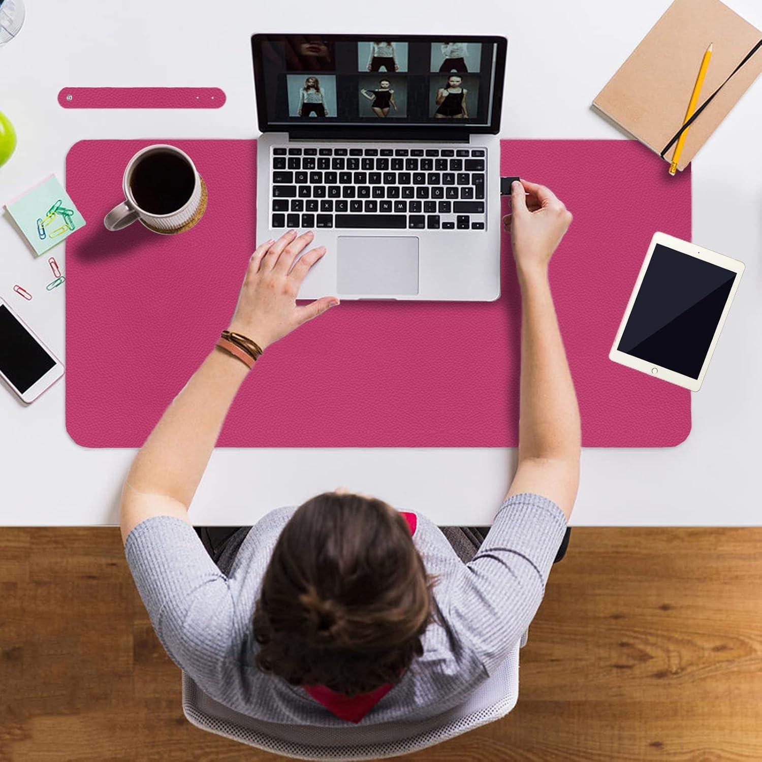 Alfombrilla de Escritorio Boutilon 89x43cm Antideslizante Rosa