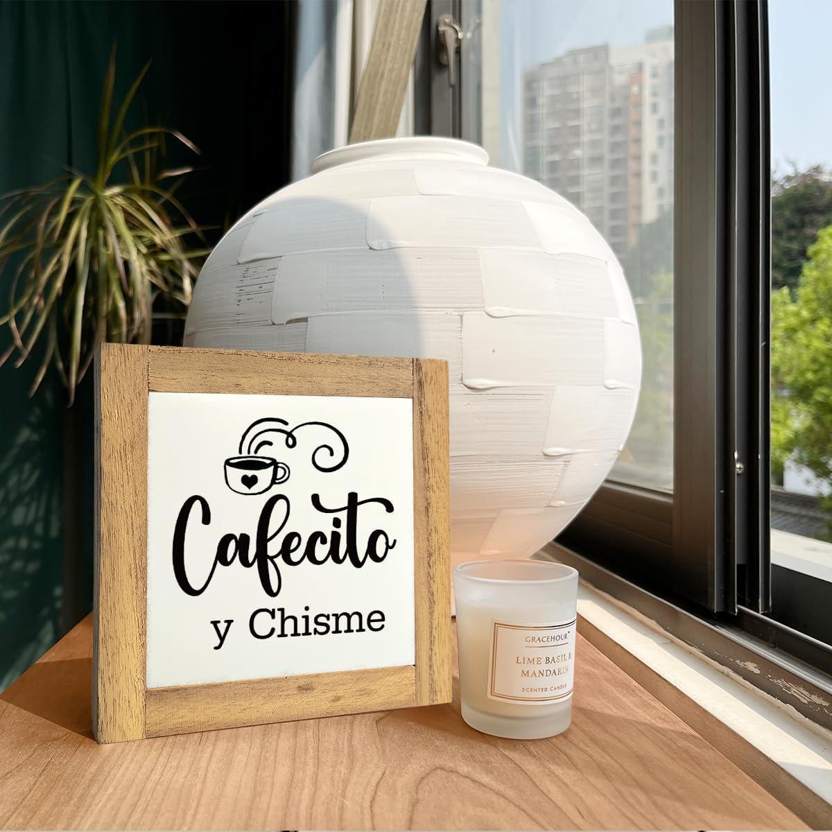 Letrero de Madera Decorativo XJCUG 15x15 cm Cafecito