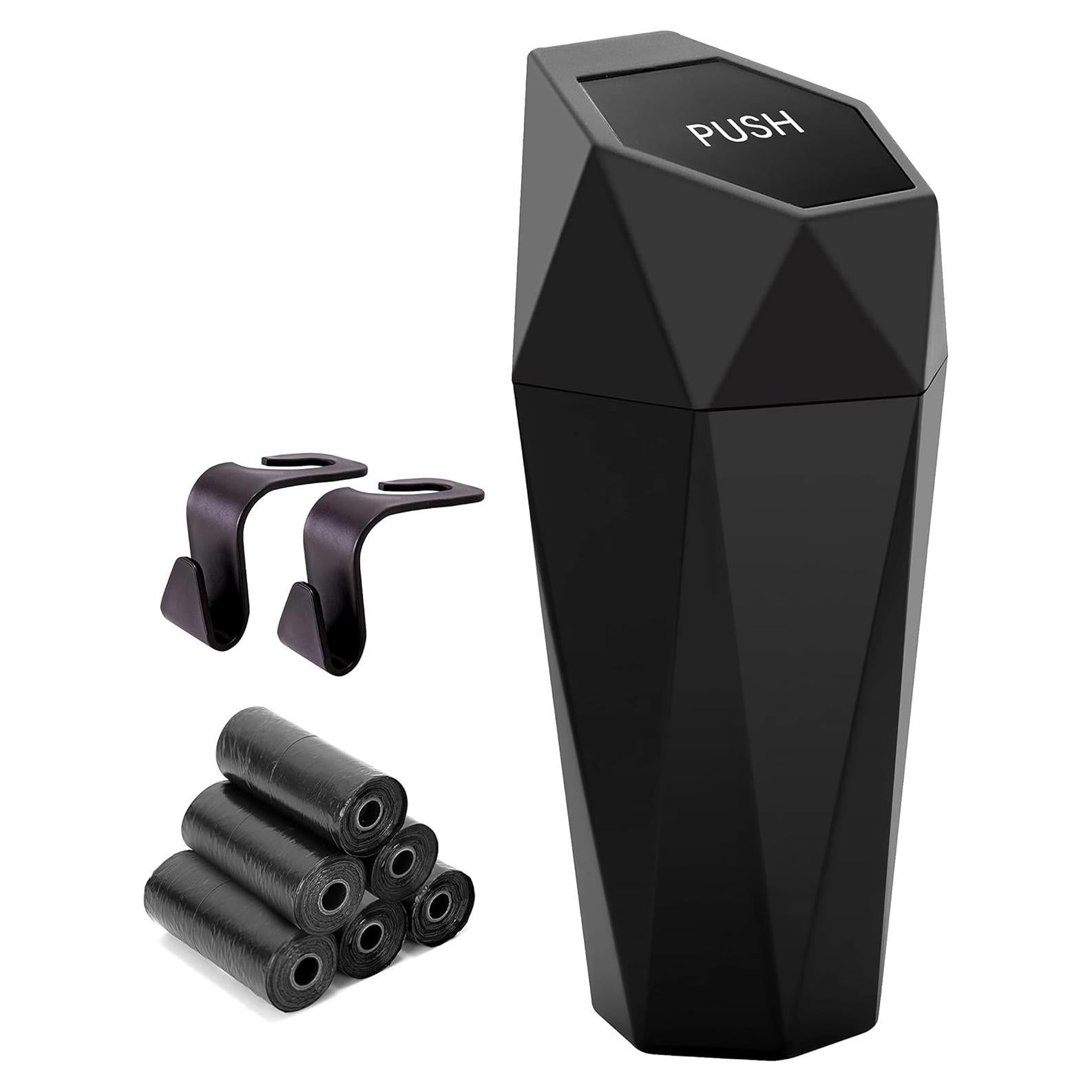 Basurero Mini Ginsco para Auto 600ml con Tapa y 90 Bolsas