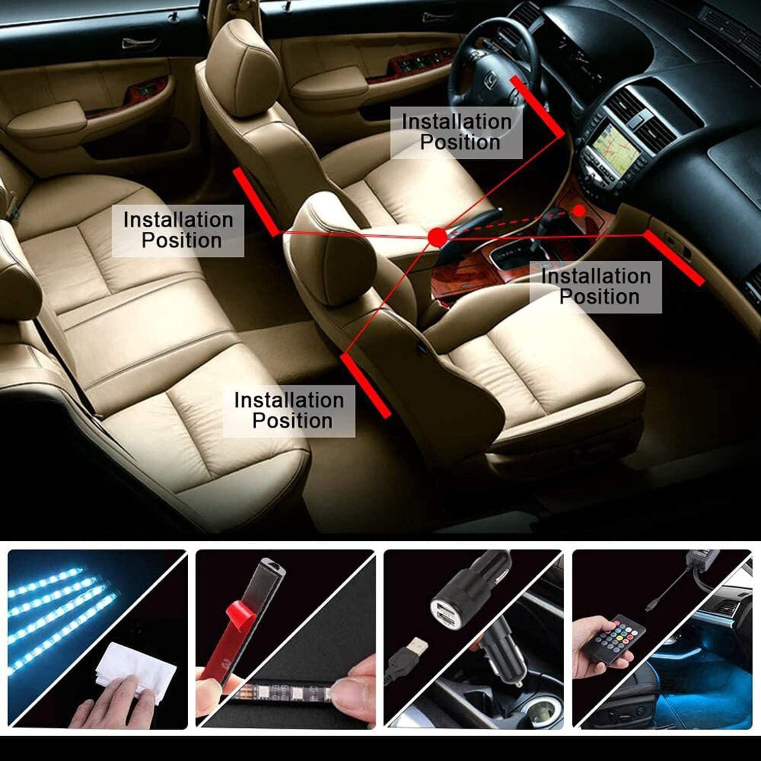 Luces LED RGB Troniz para coche 4 tiras con control remoto