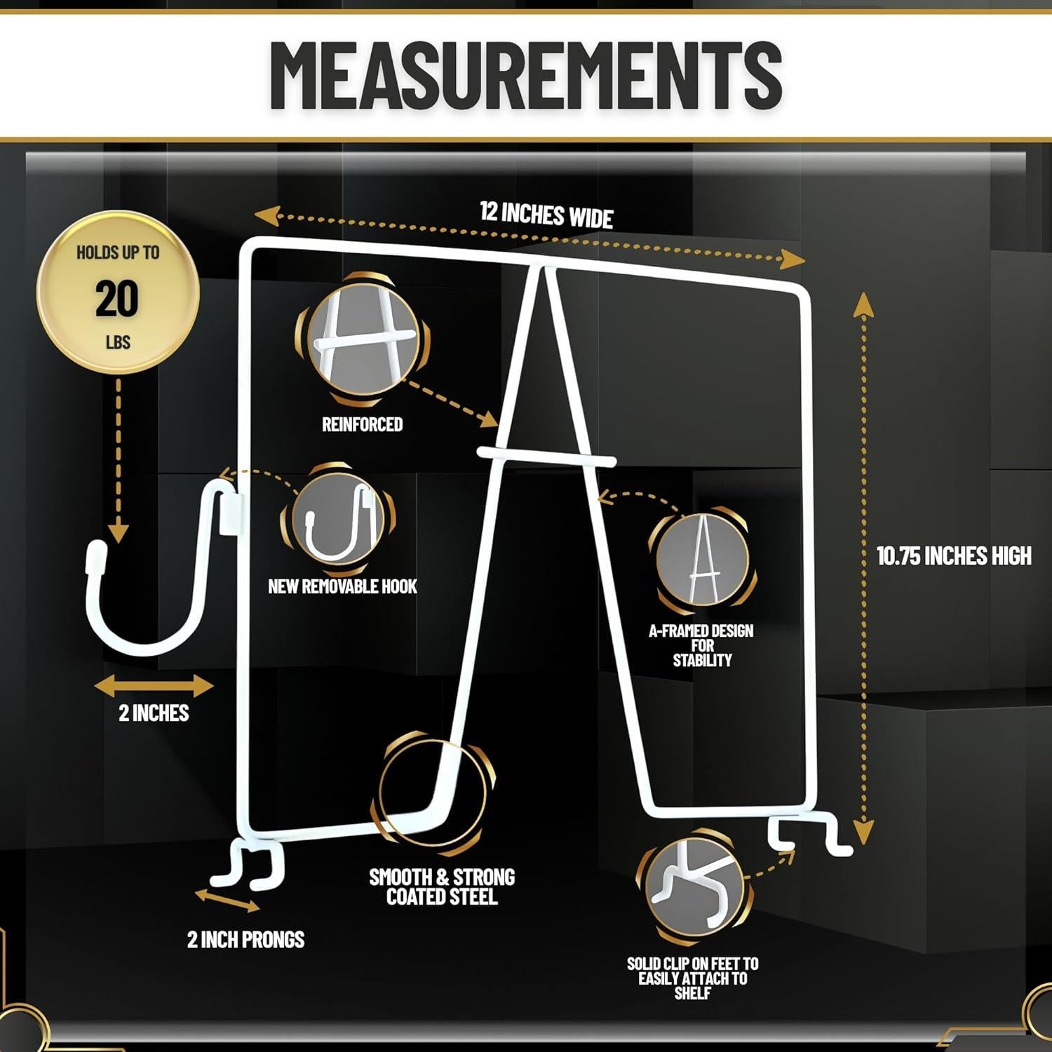 Divisores de estantería de alambre Evelots - 10 piezas con ganchos