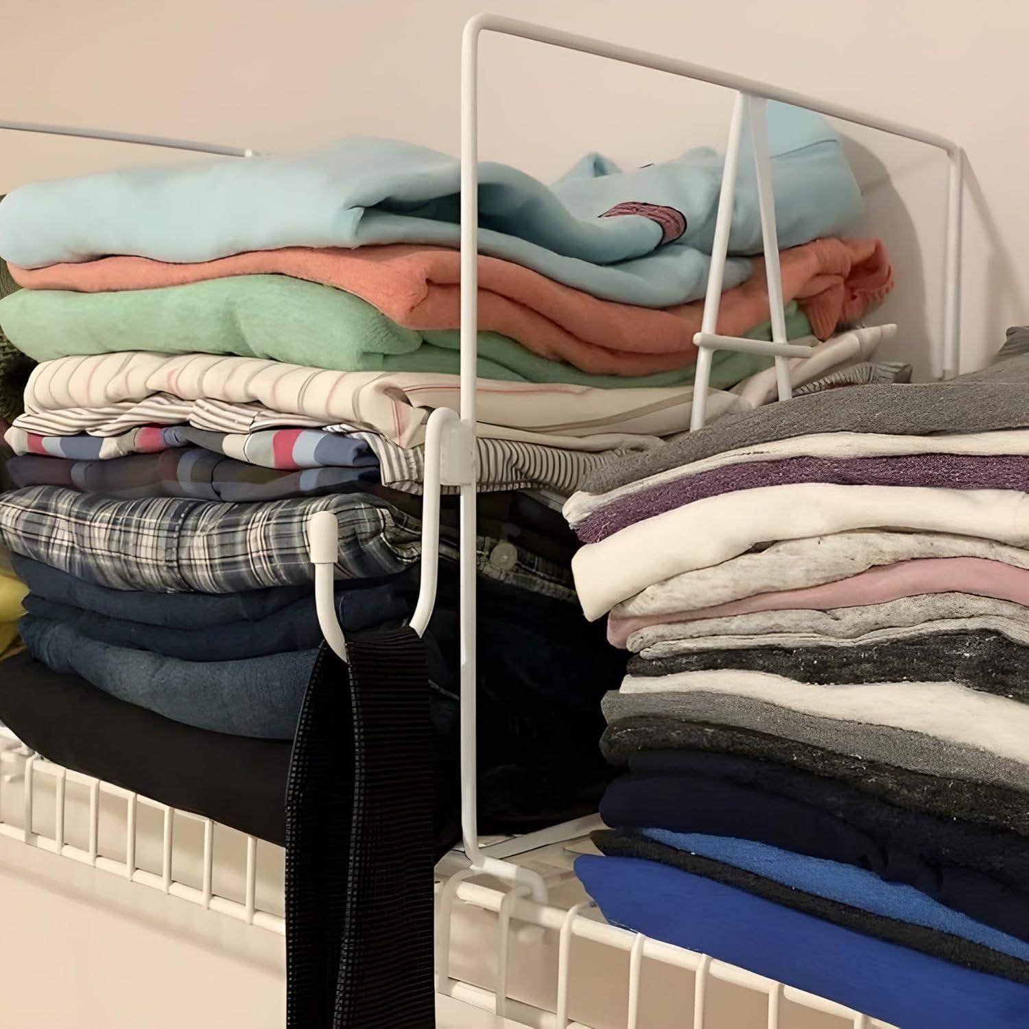 Divisores de estantería de alambre Evelots - 10 piezas con ganchos