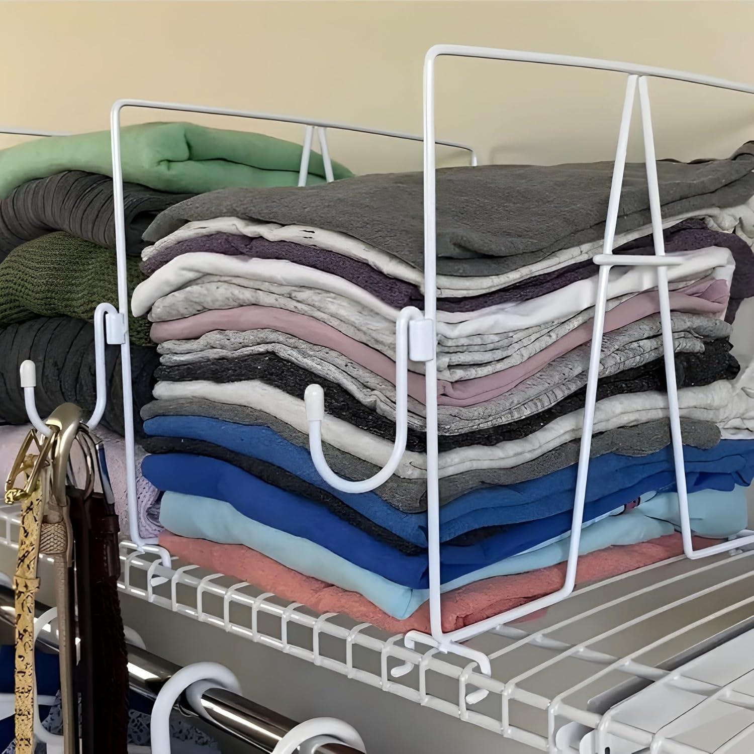 Divisores de estantería de alambre Evelots - 10 piezas con ganchos