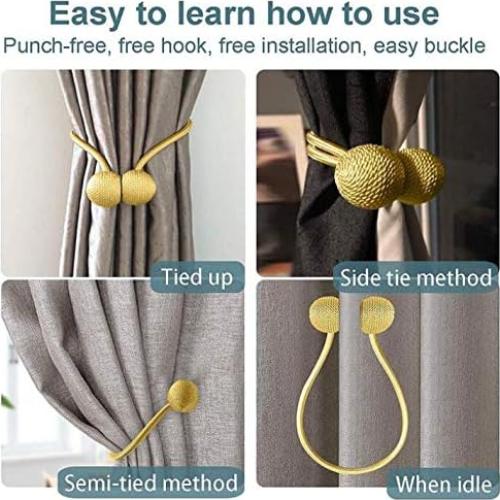 Clip de Sujeción para Cortinas IHClink 2 Piezas Dorado