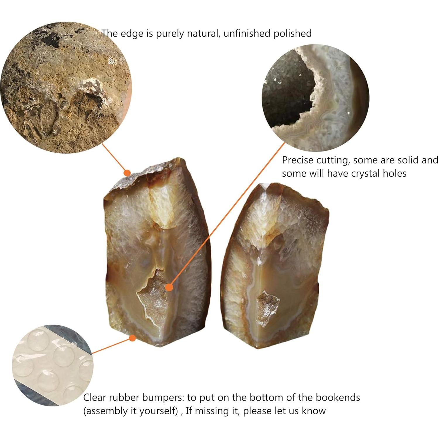 Sujetadores de Libros AMOYSTONE de Agata Natural 3 kg