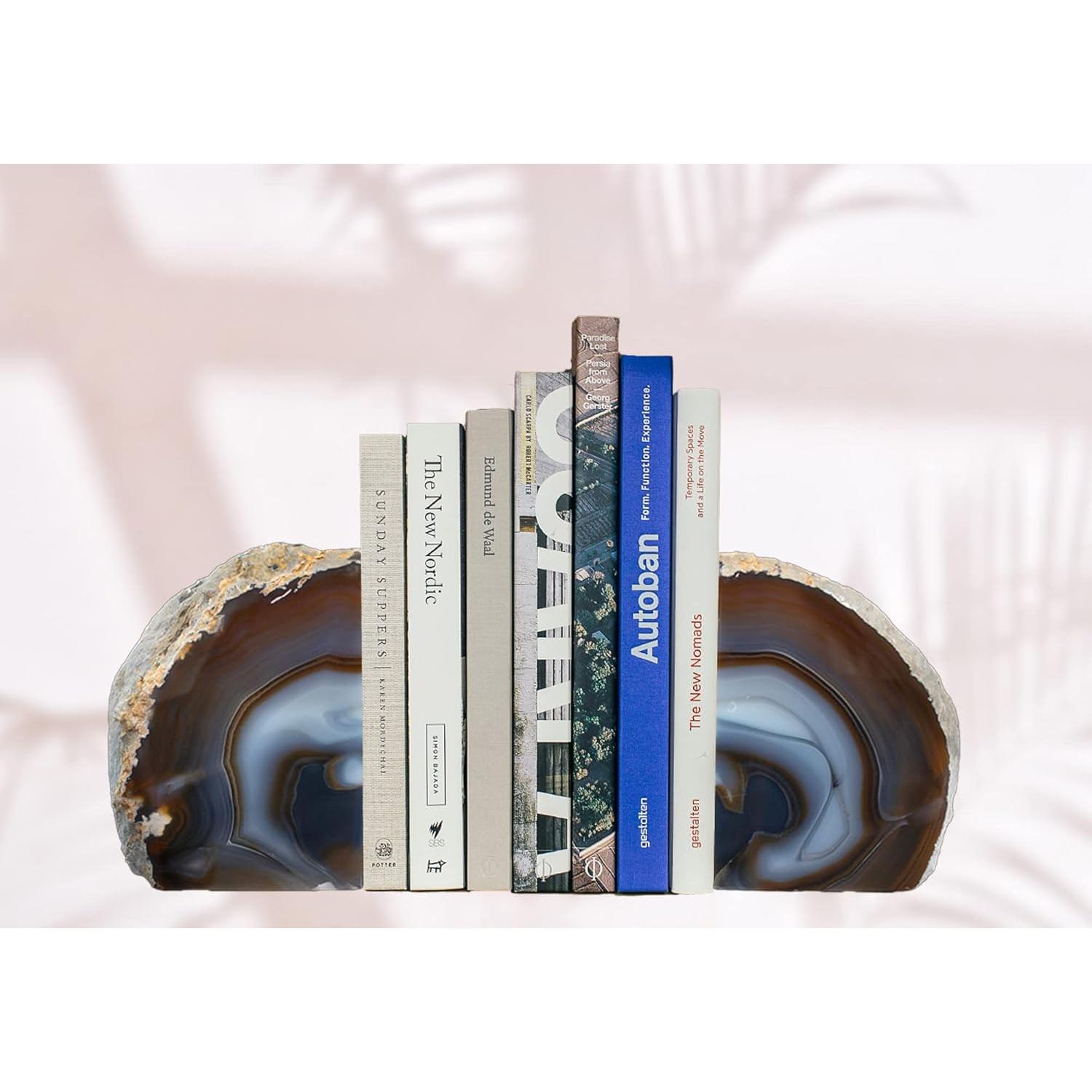 Sujetadores de Libros AMOYSTONE de Agata Natural 3 kg