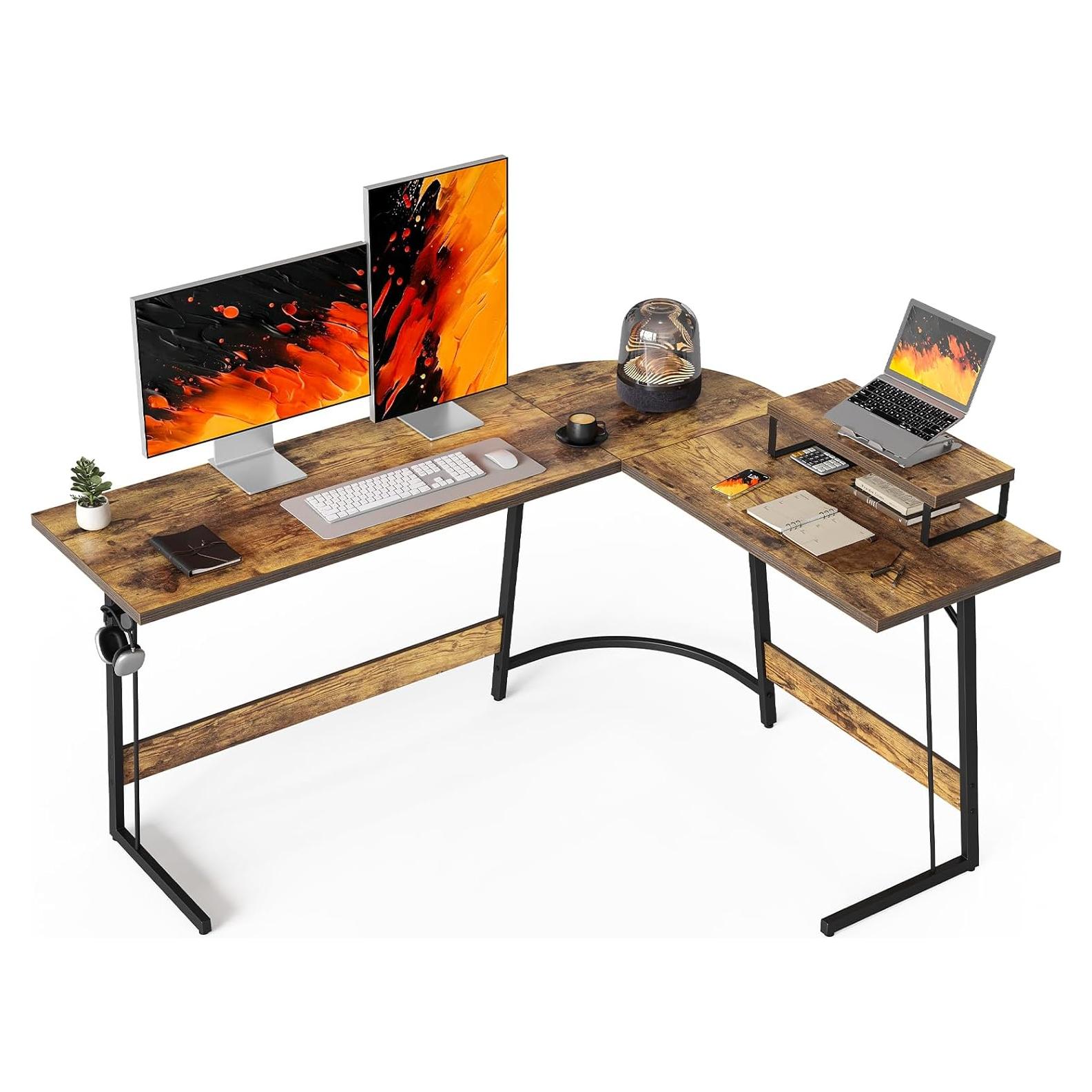 Escritorio de Juego en L CubiCubi 149.86 cm Marrón Rústico