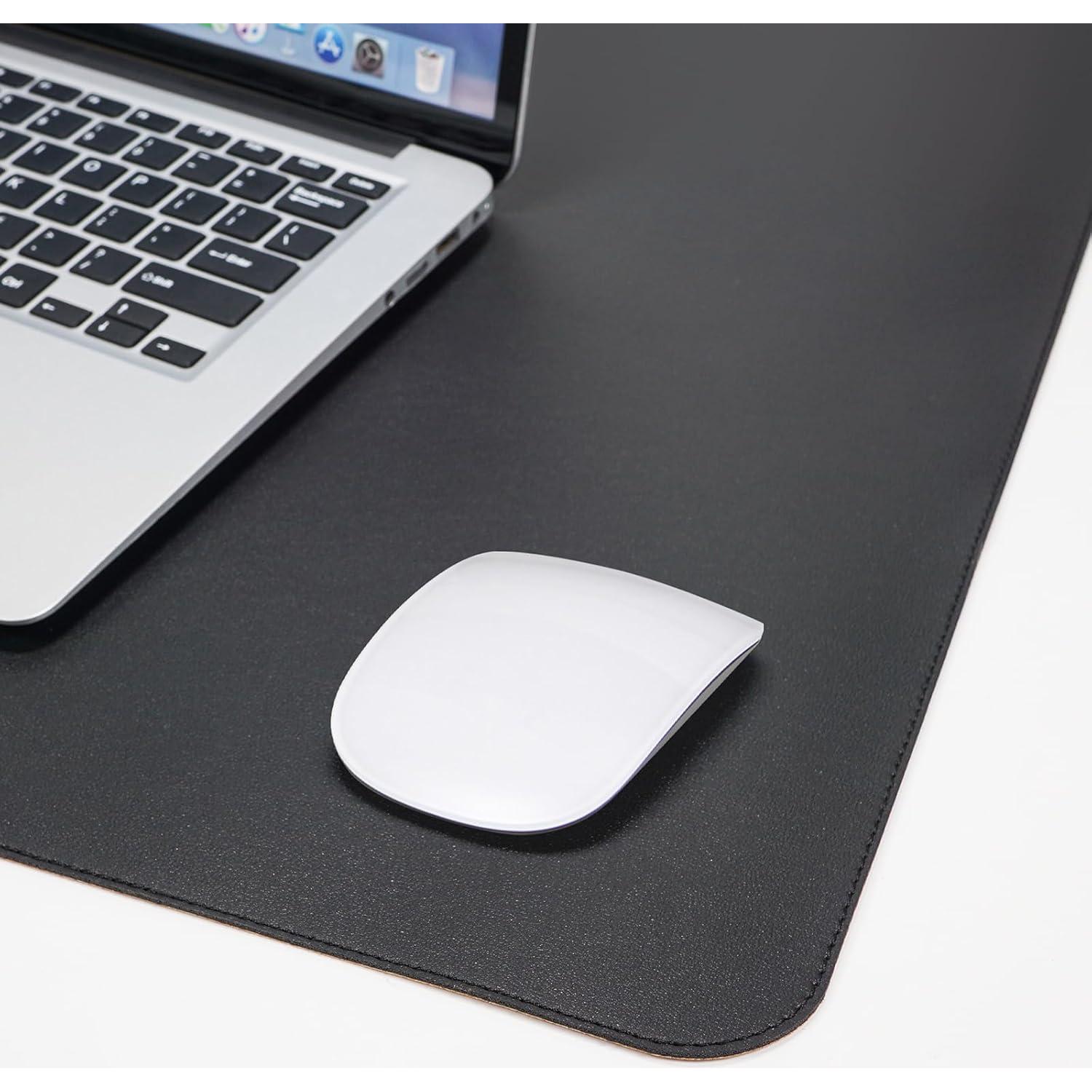 Alfombrilla de Escritorio AFIING Cuero Sintético 60x35cm Negro