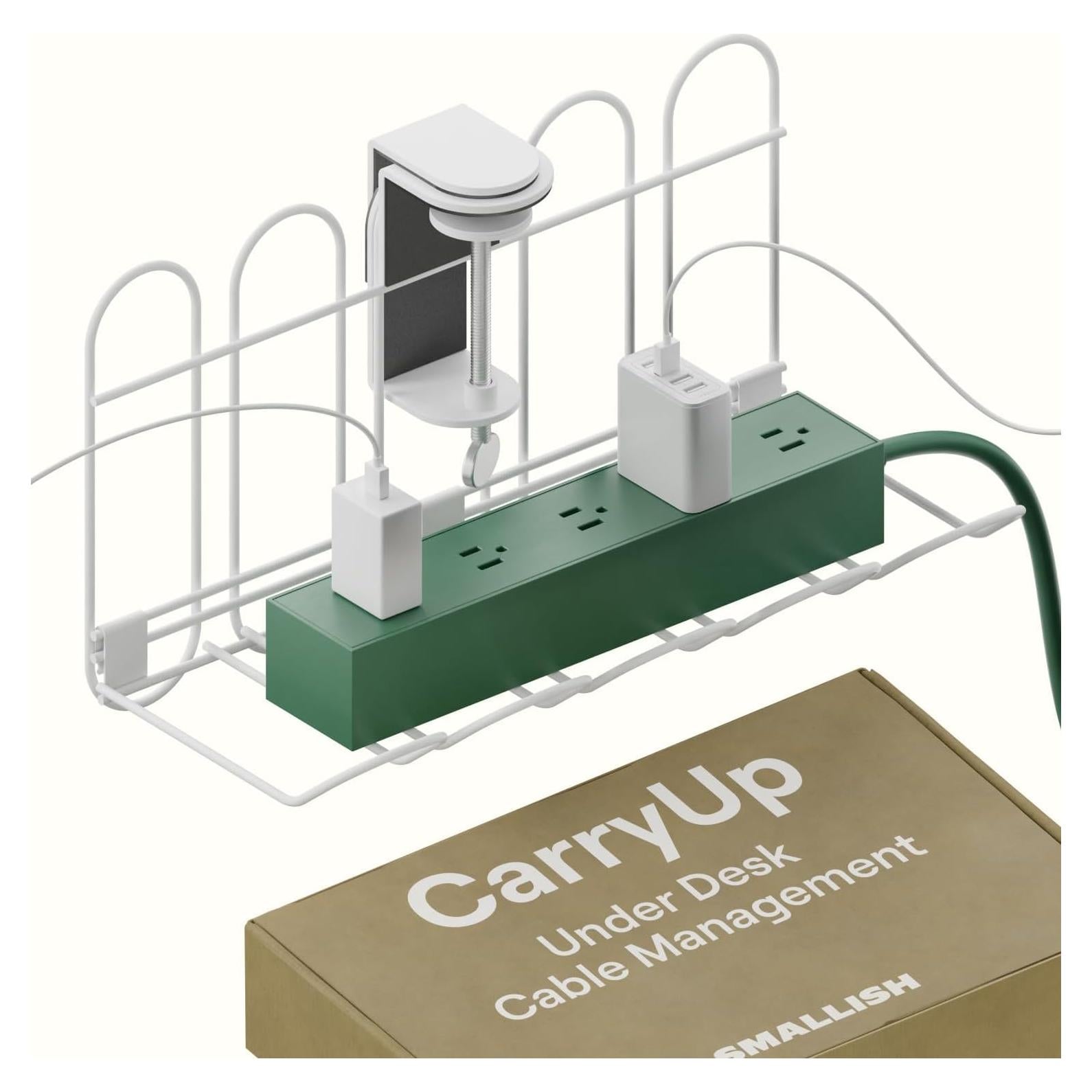 CarryUp Bandeja de Cable Bajo Escritorio Crema 6,35x38,1cm