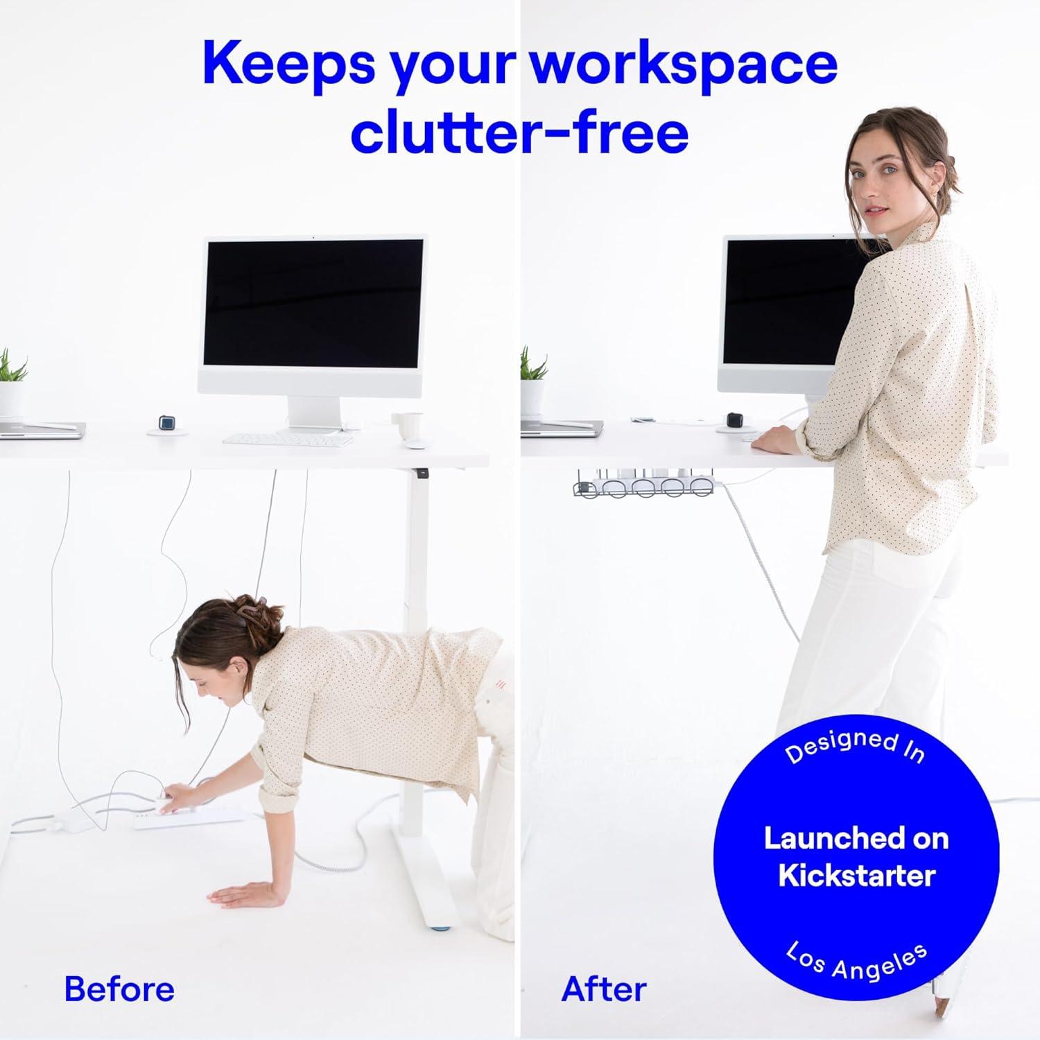 CarryUp Bandeja de Cable Bajo Escritorio Crema 6,35x38,1cm