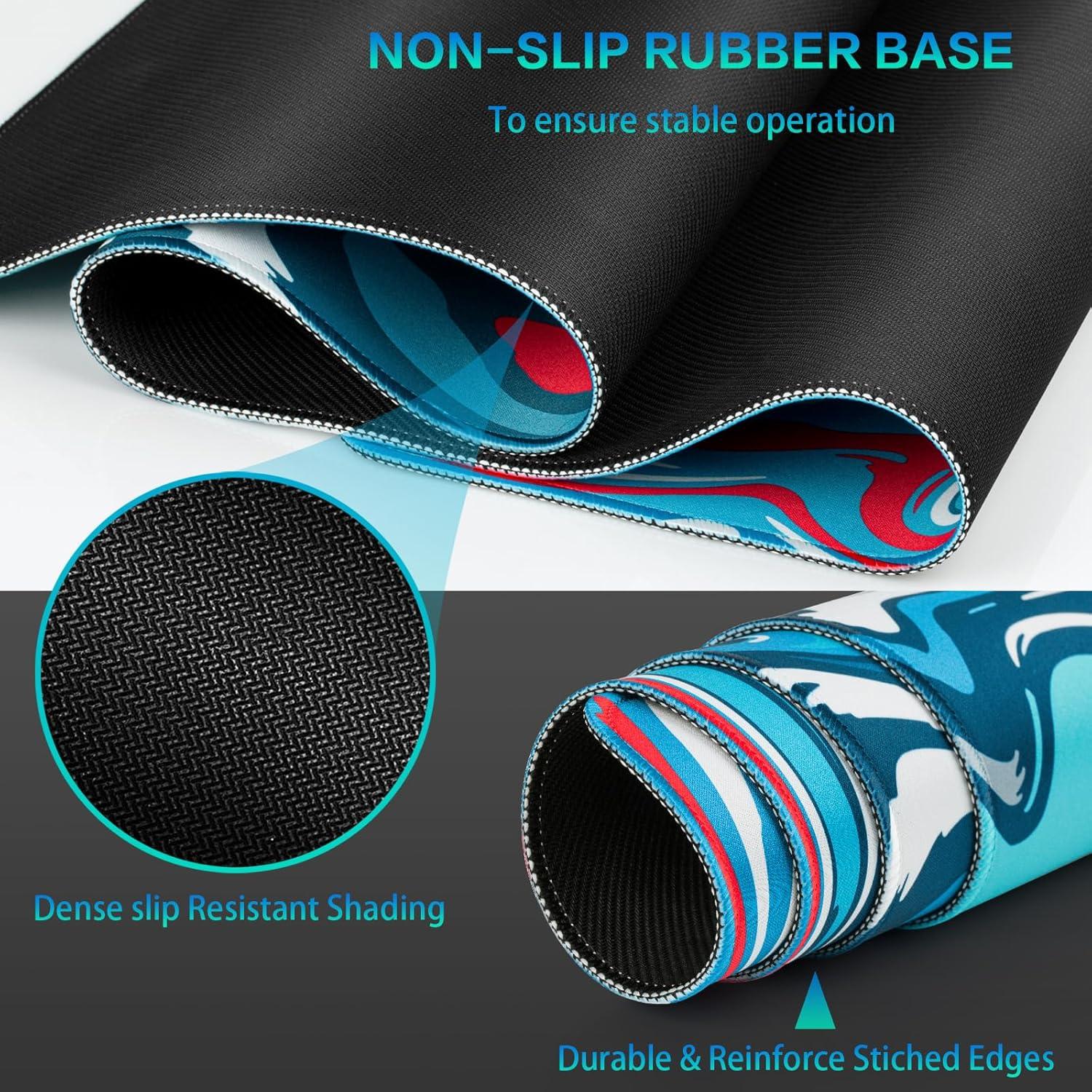 Alfombrilla de Ratón Gaming Canjoy 90x40 cm Fluido Azul-Rojo