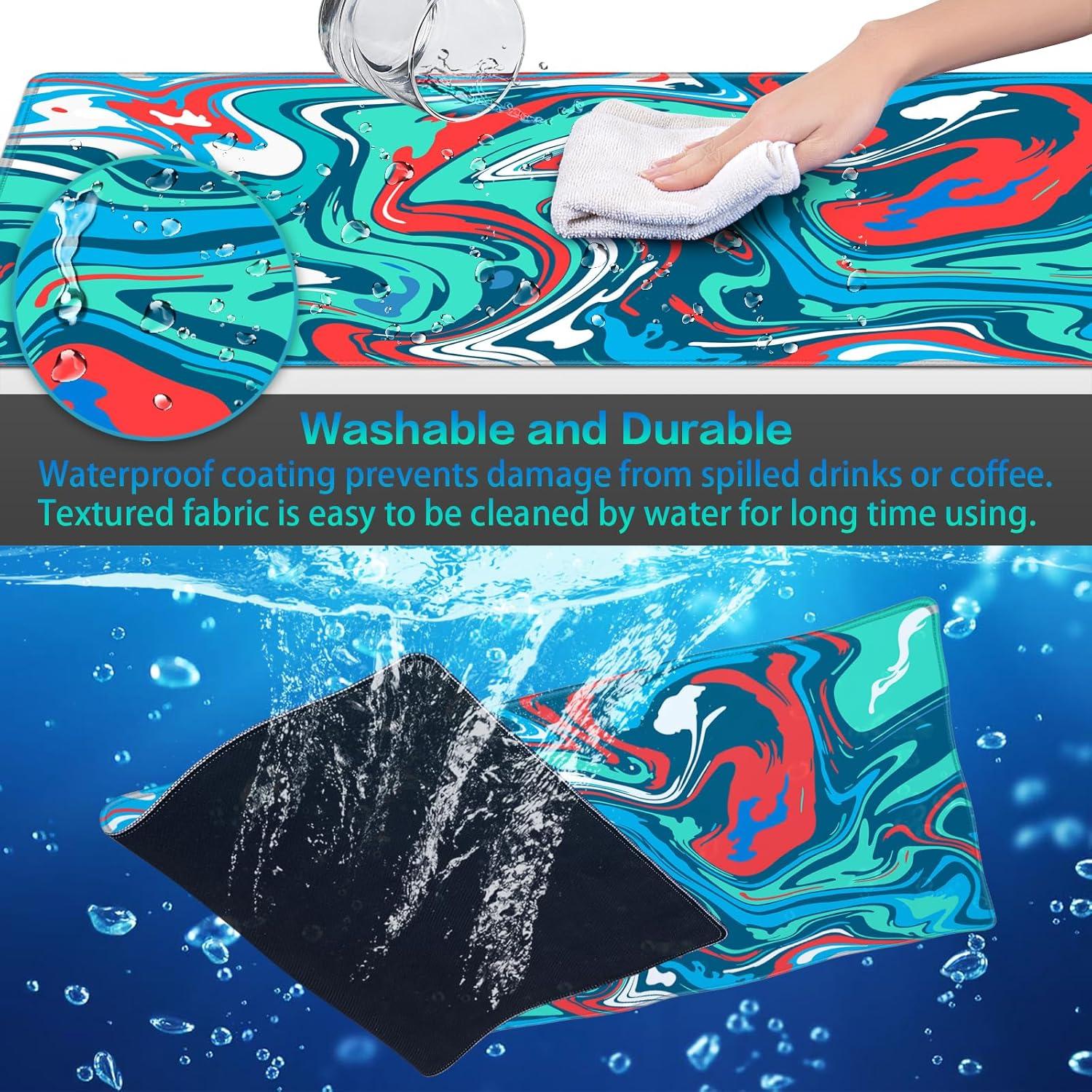 Alfombrilla de Ratón Gaming Canjoy 90x40 cm Fluido Azul-Rojo