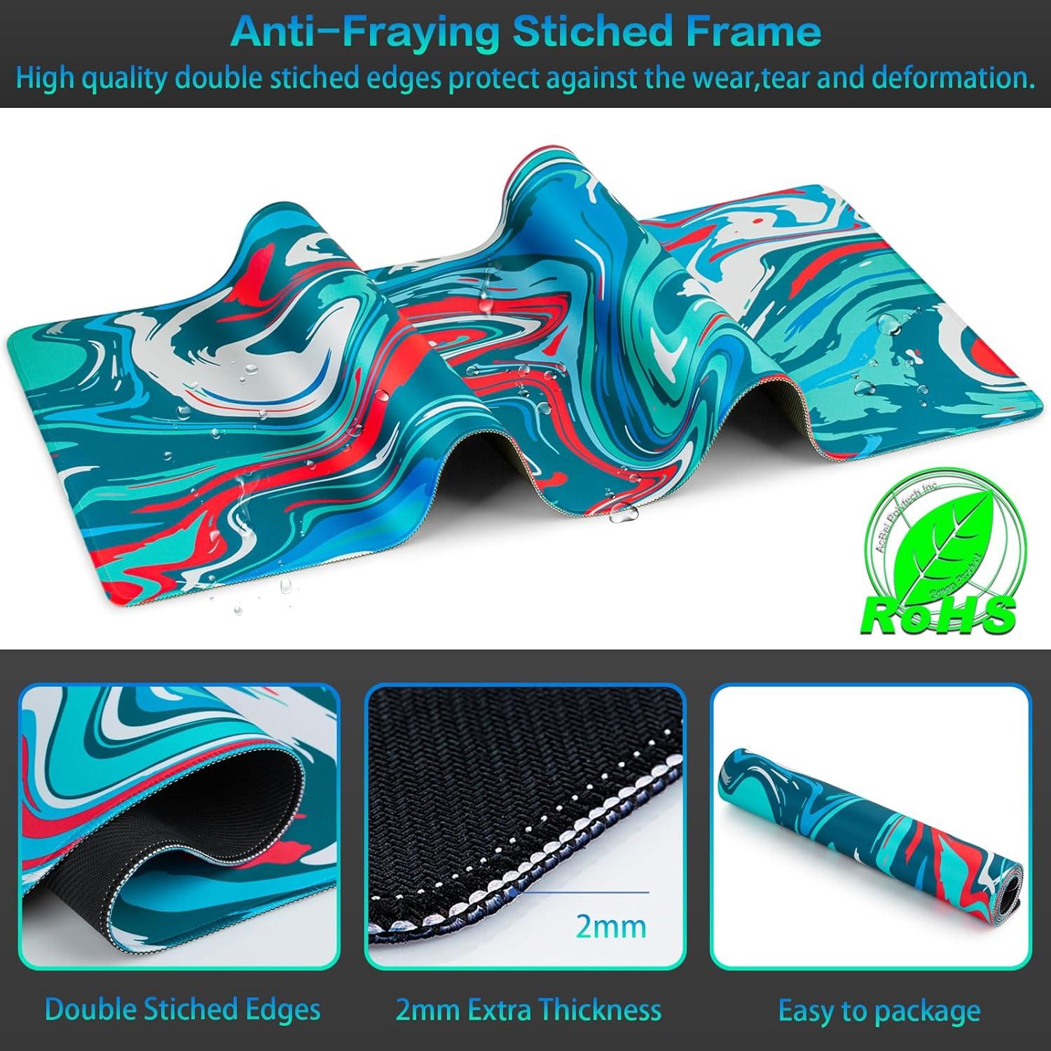 Alfombrilla de Ratón Gaming Canjoy 90x40 cm Fluido Azul-Rojo