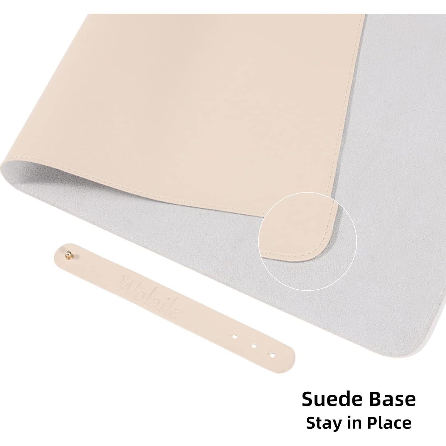 Alfombrilla de Escritorio Wolaile 91x43 cm Beige Antideslizante