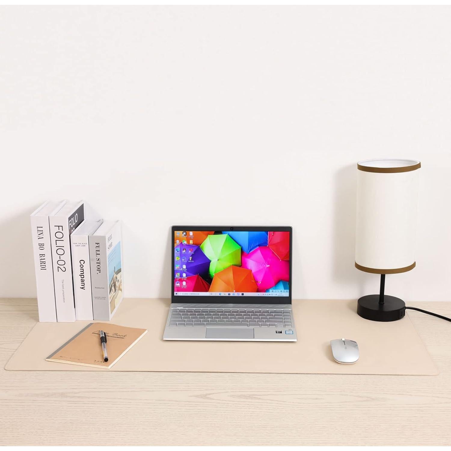 Alfombrilla de Escritorio Wolaile 91x43 cm Beige Antideslizante