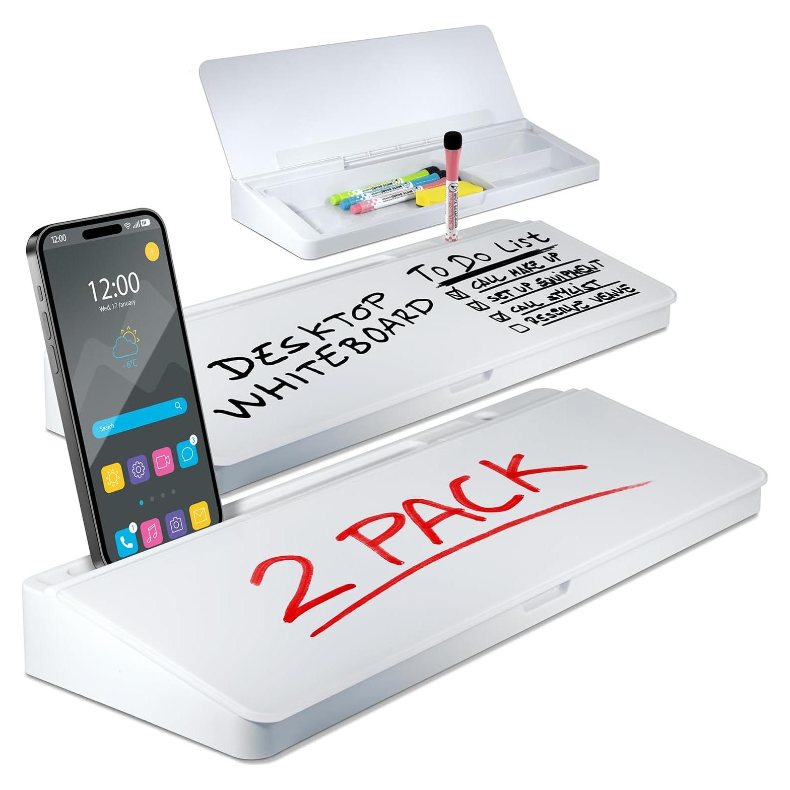 Pizarra Blanca de Vidrio Shop Square 24x16 cm Paquete de 2