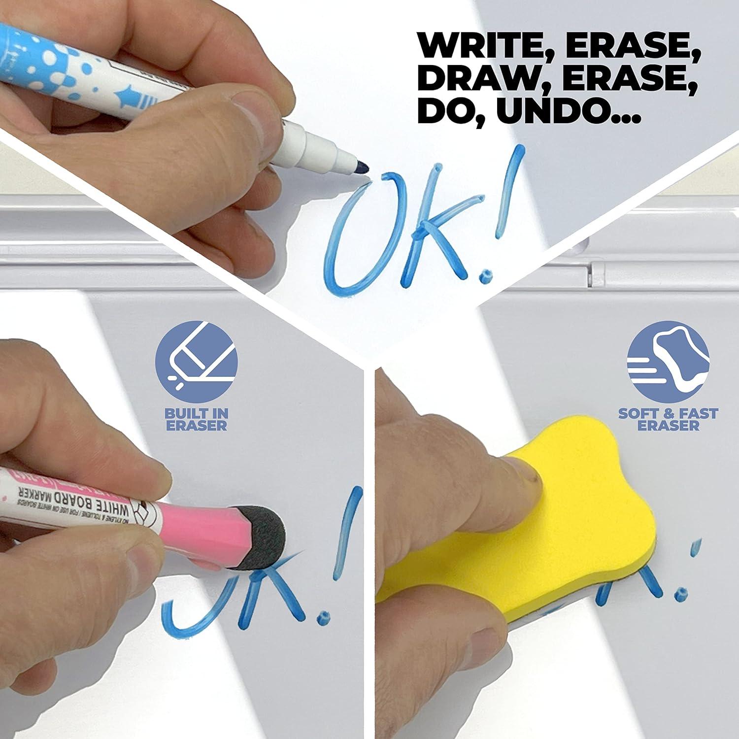 Pizarra Blanca de Vidrio Shop Square 24x16 cm Paquete de 2